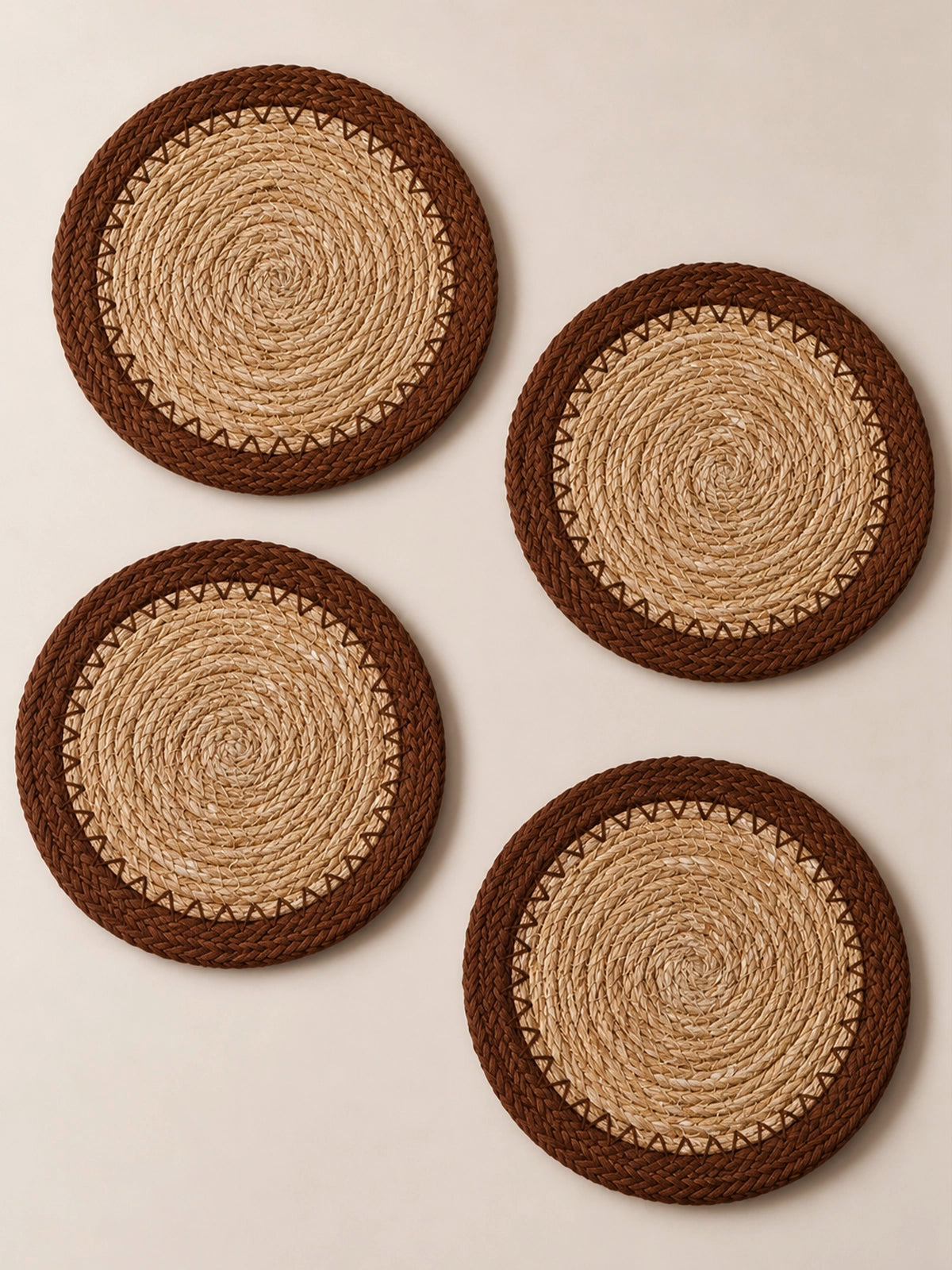 Set de 4 Posavasos de Seagrass Verbier – Marrón y Natural Ø10 cm