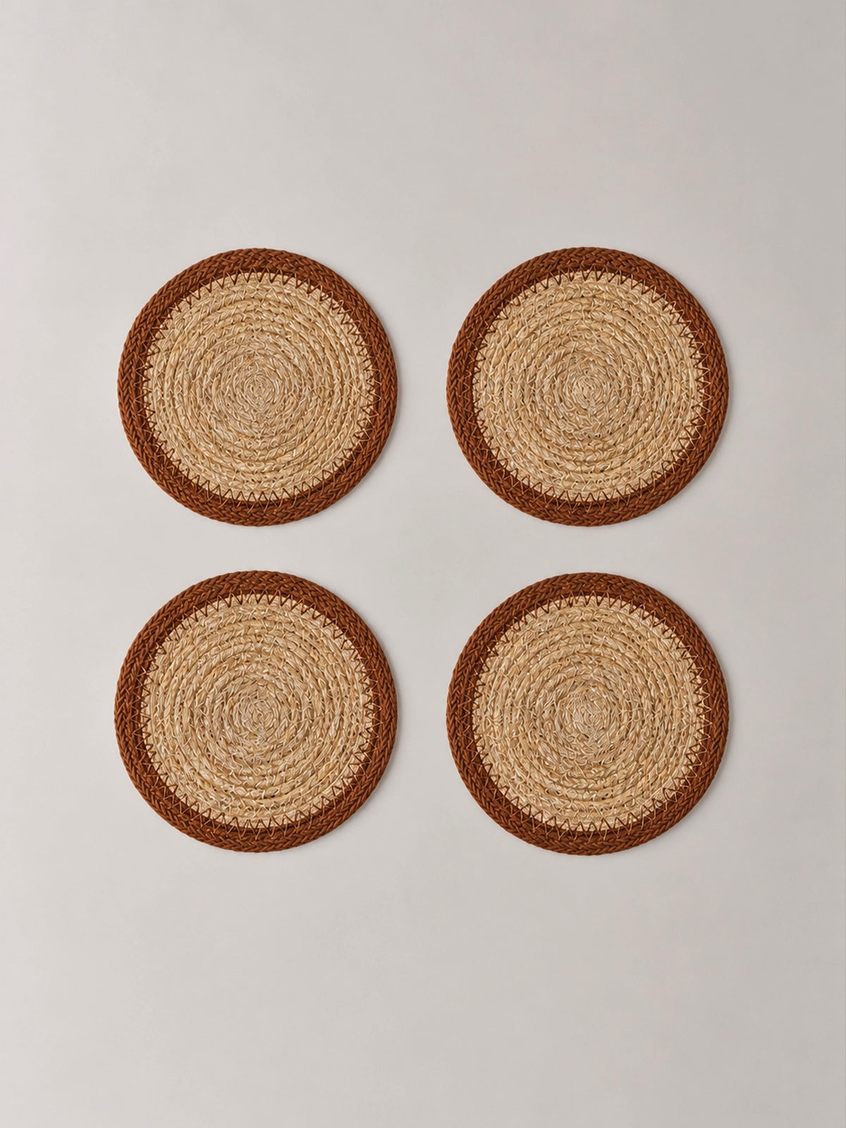 Set de 4 Posavasos de Seagrass Verbier – Marrón y Natural Ø10 cm