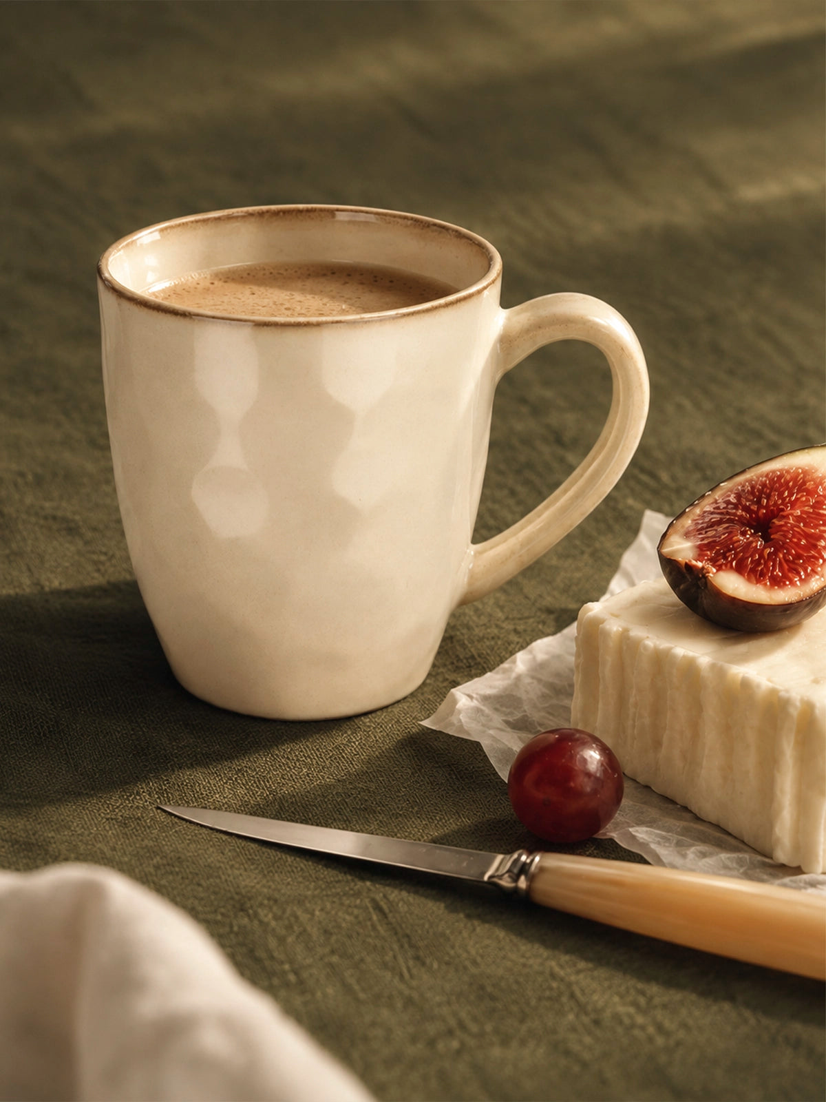 Taza de gres Duna blanca Ø9,6 cm