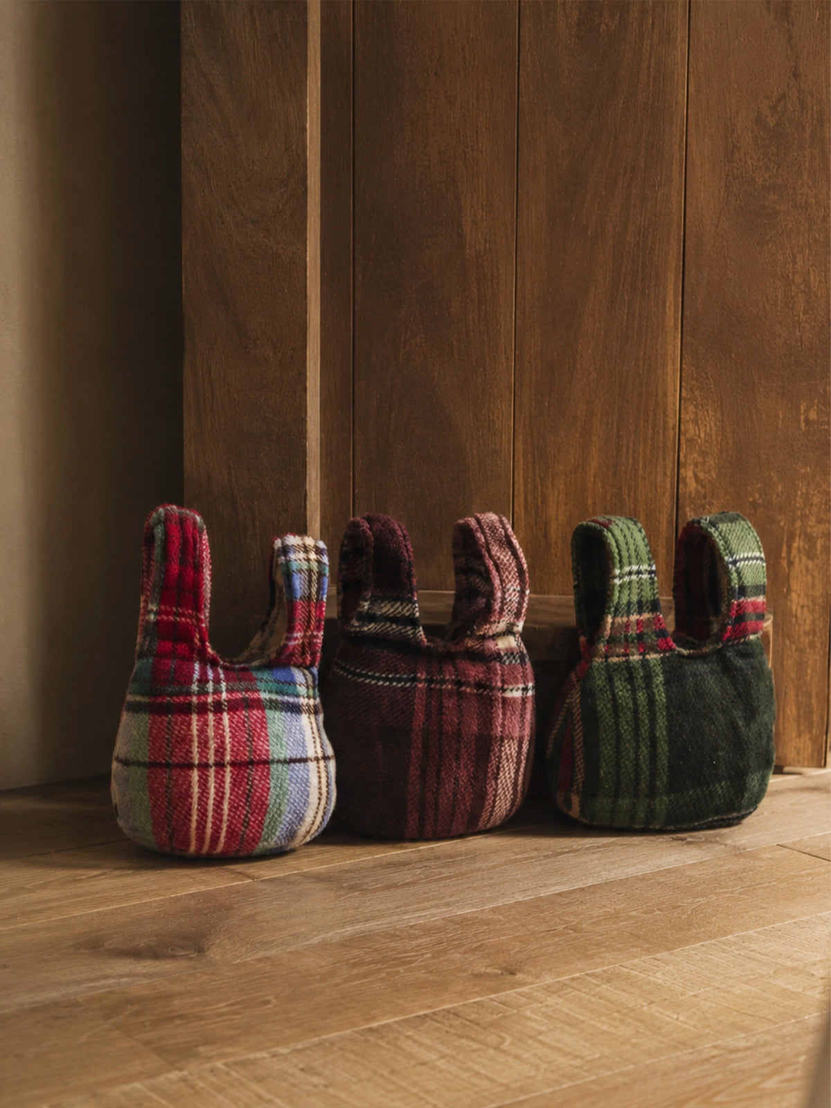 Aguantapuertas de Terciopelo con Estampado de Cuadros – 3 Colores