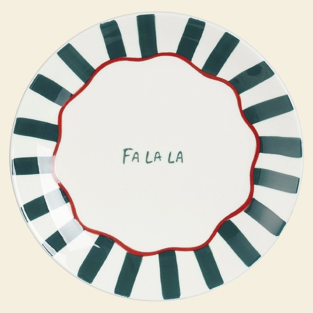 Plato de postre navideño candy