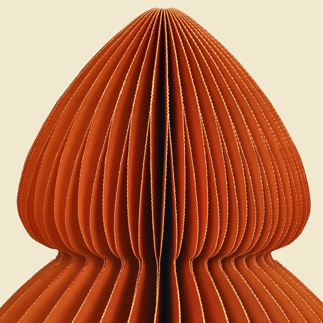 Árbol navidad papel naranja plegable sostenible 30cm