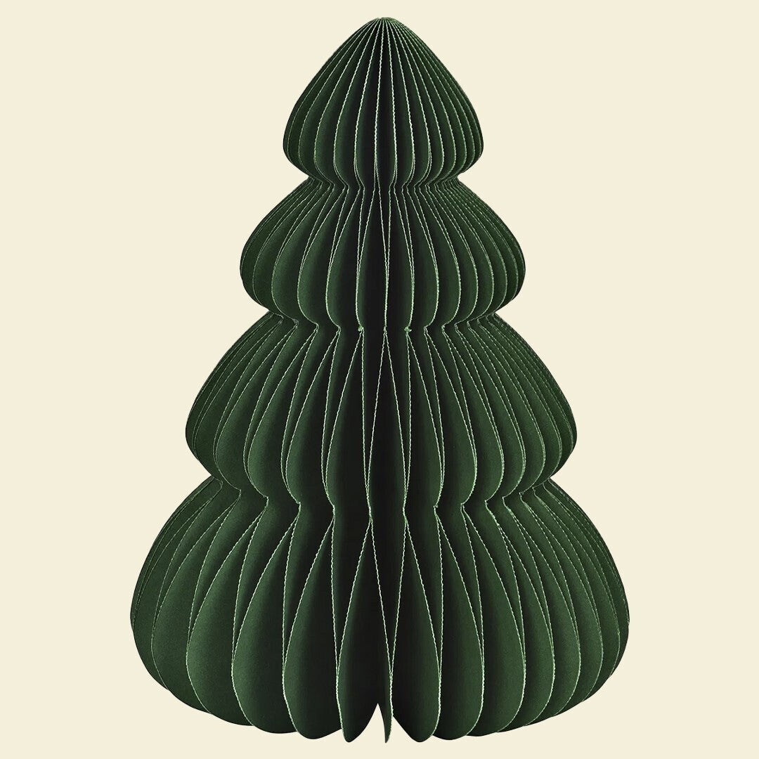 Árbol navidad papel verde plegable sostenible 20cm