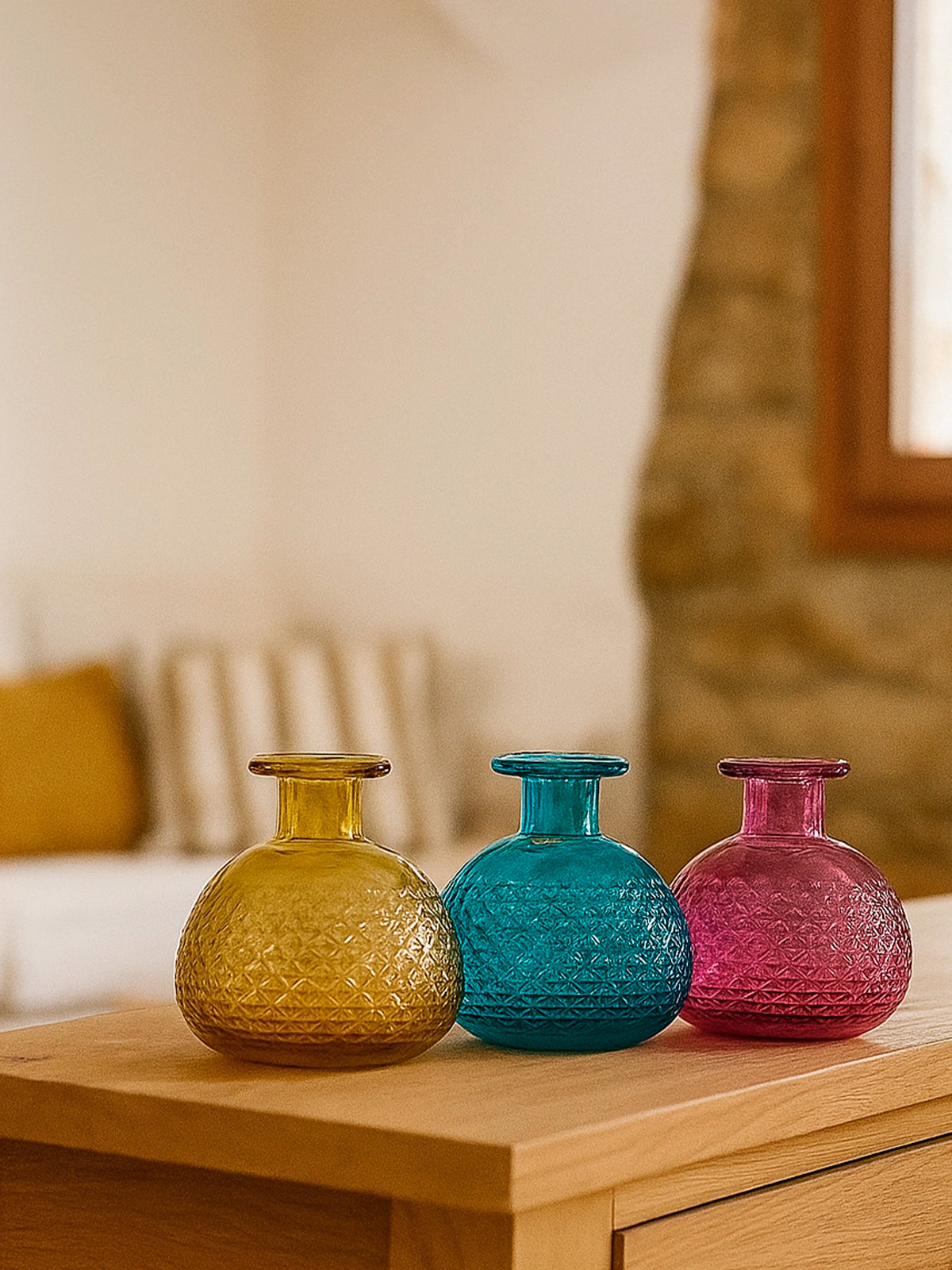 Juego de 3 botellitas Granada multicolor