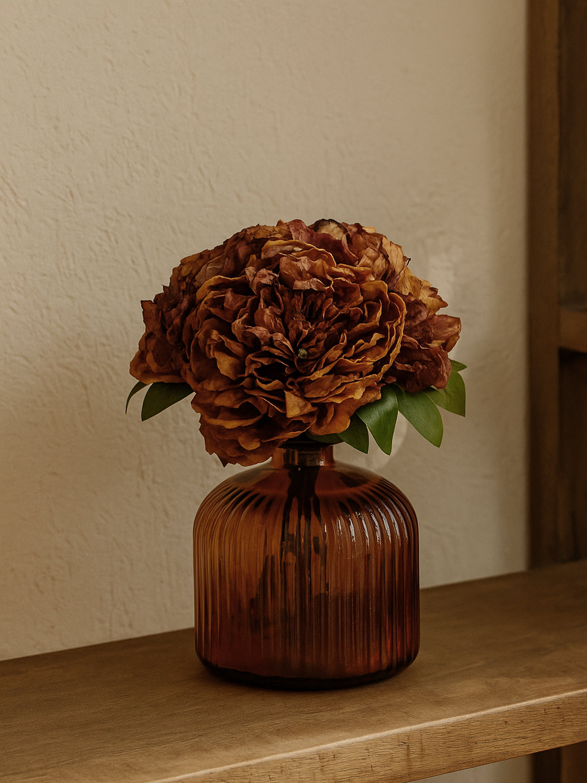 Bouquet de flores artificiales La Provence en color terracotta