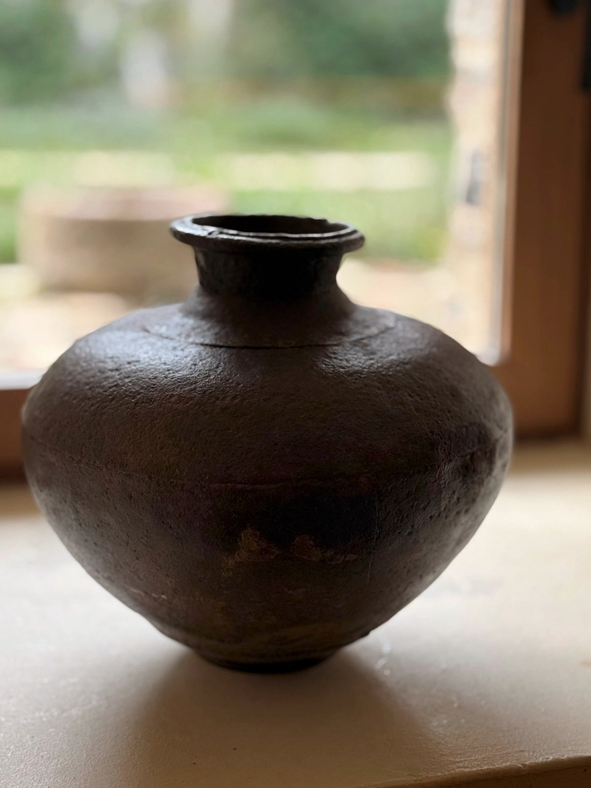 Jarrón metal vintage efecto antic