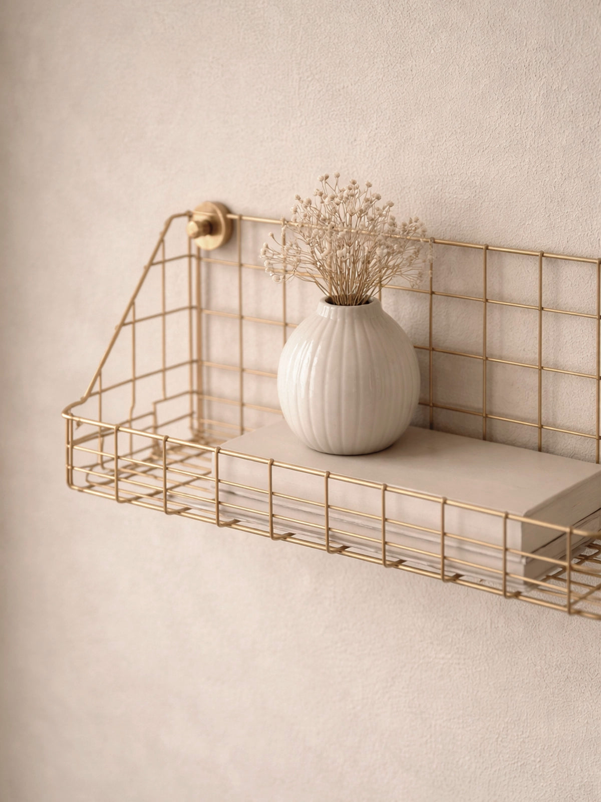 juego de 2 estantes Loft de pared en metal dorado estilo industrial