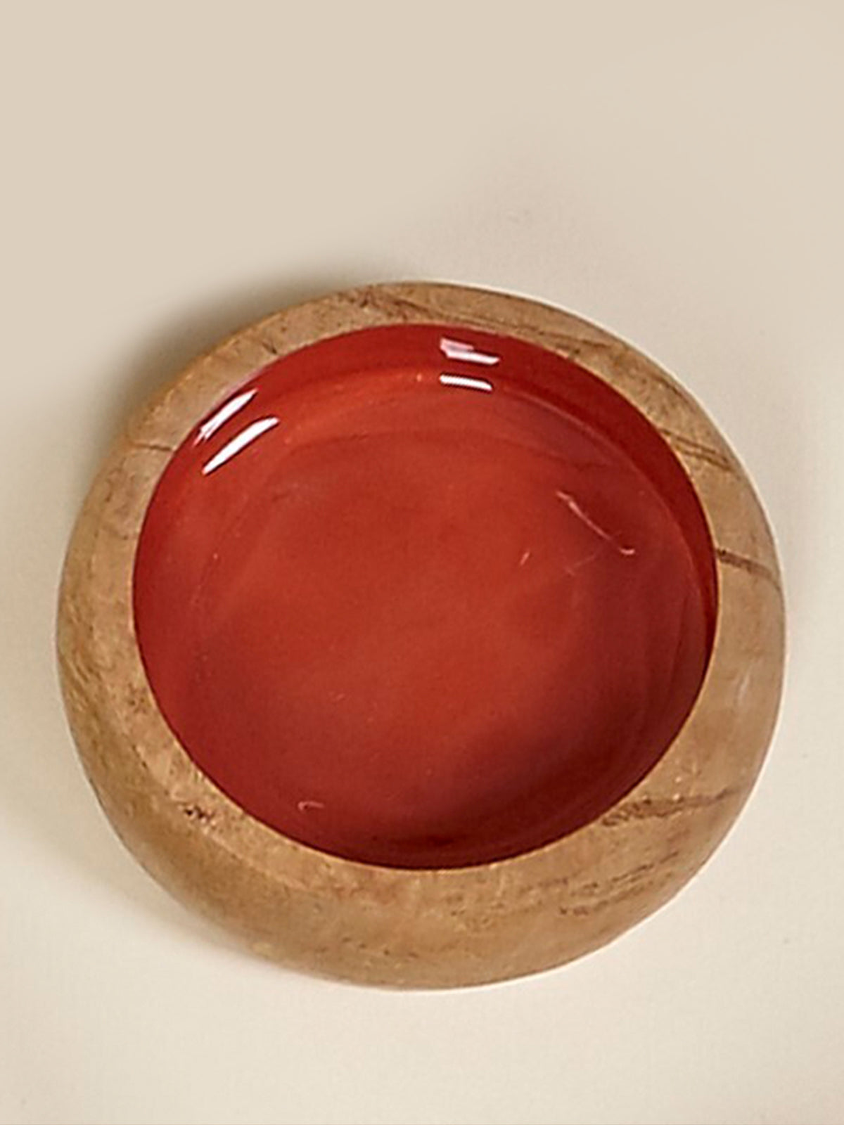 Mini bol Adriana madera de mango en verde oliva y terracota