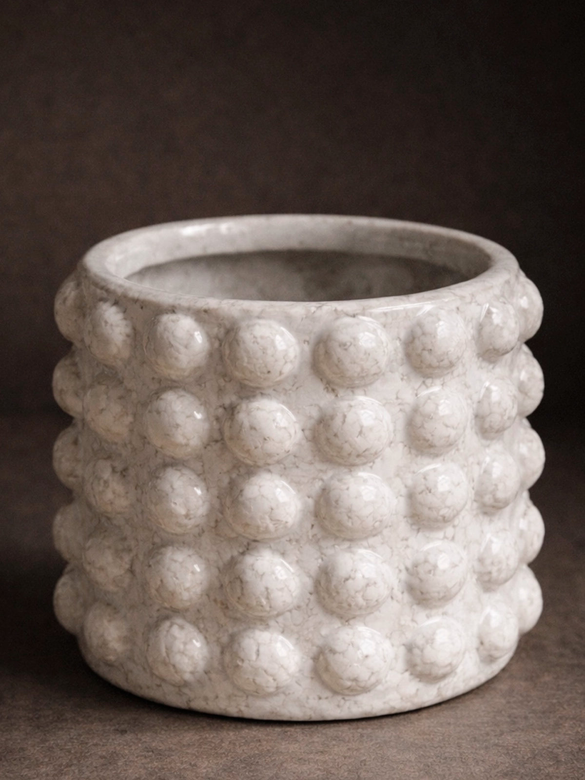 Macetero Tirreno de cerámica decorativo 16x15 cm — maceta artesanal en tonos neutros para plantas