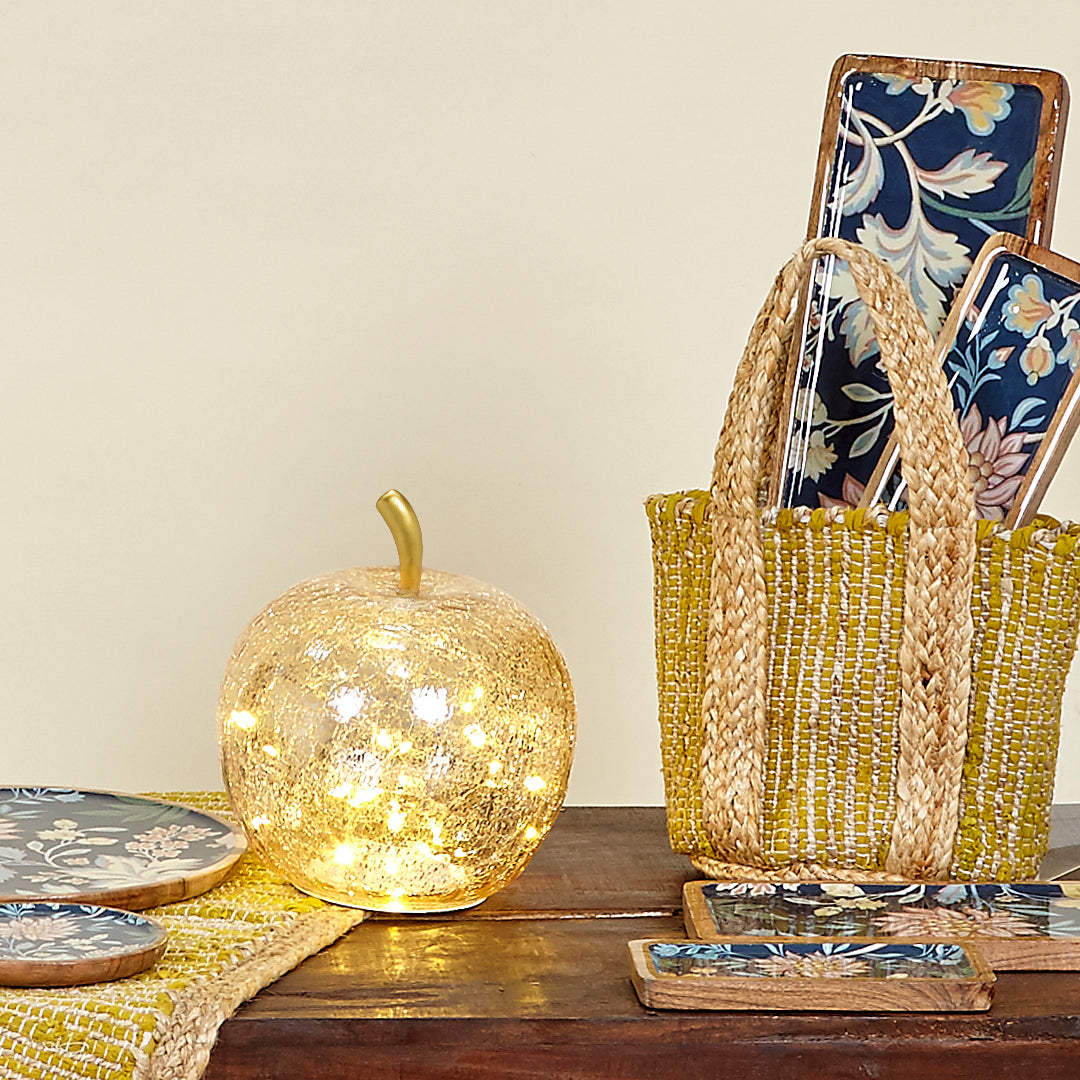 Manzana cristal dorada 20 leds