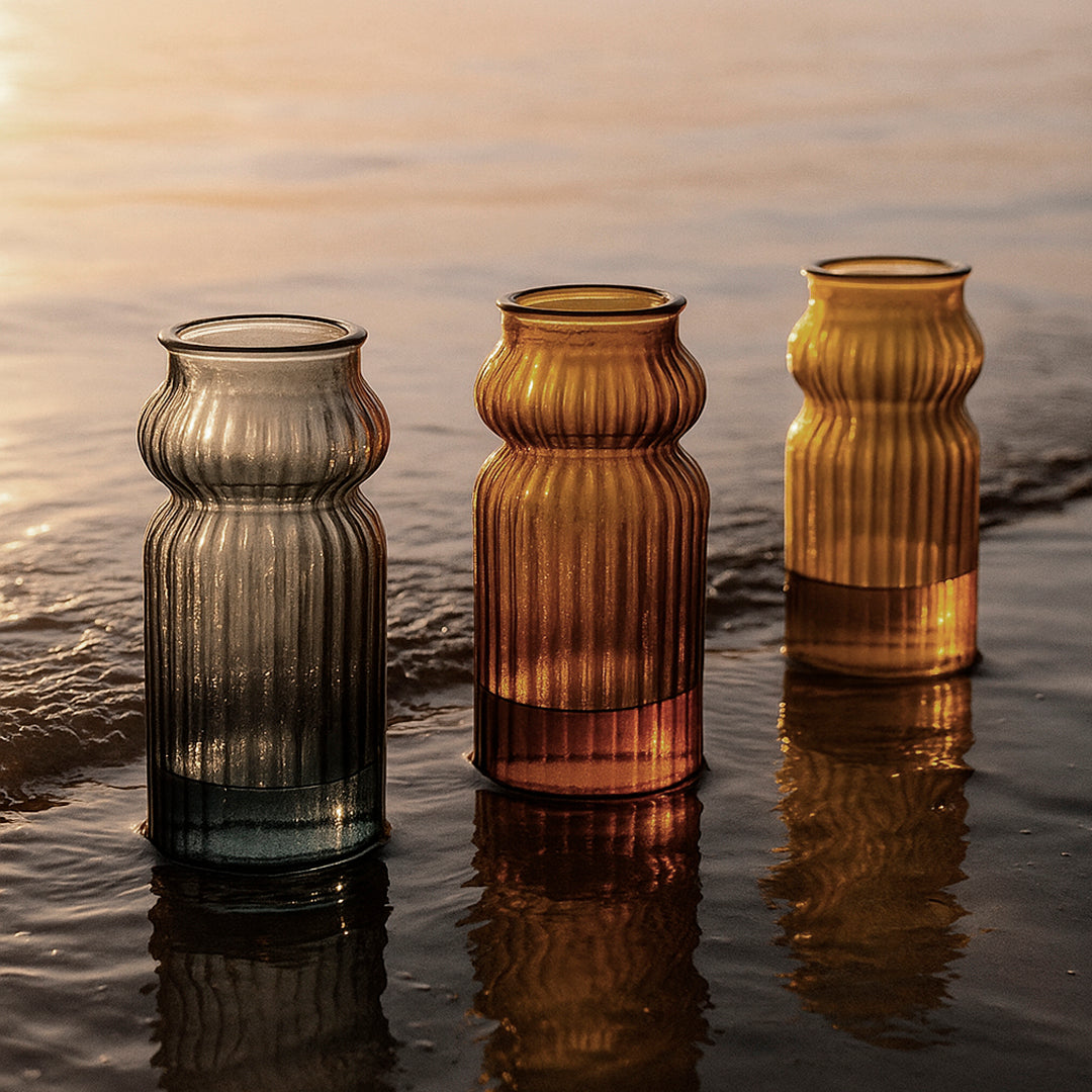 Jarrón Isabella vidrio reciclado color terracota