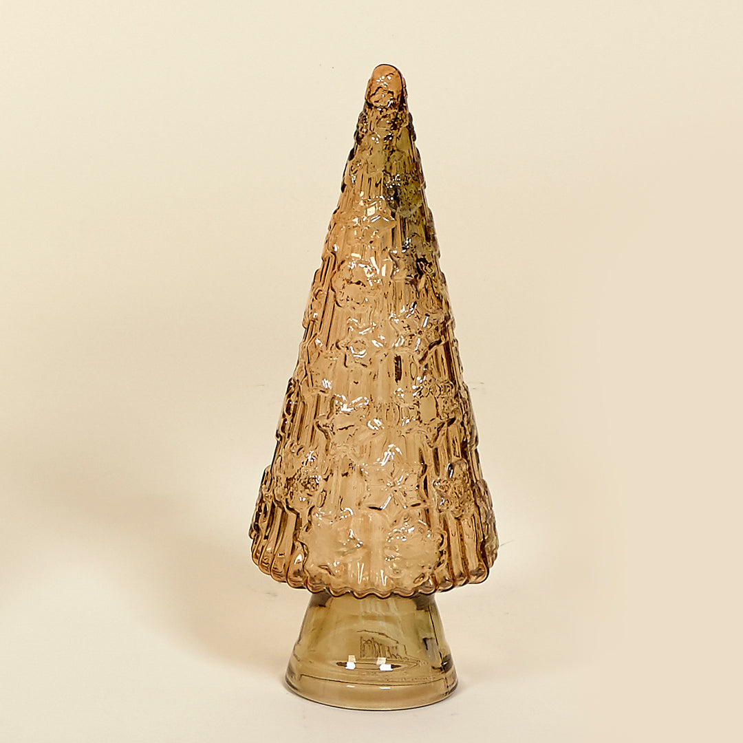 Árbol grabado de vidrio 100% reciclado en color humo