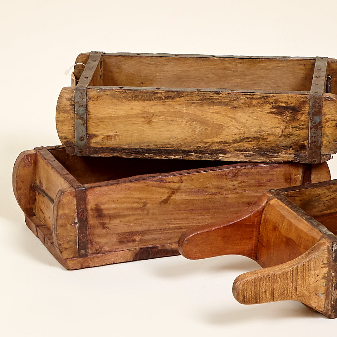 Cajón antiguo de madera artesanal | Pieza vintage decorativa única