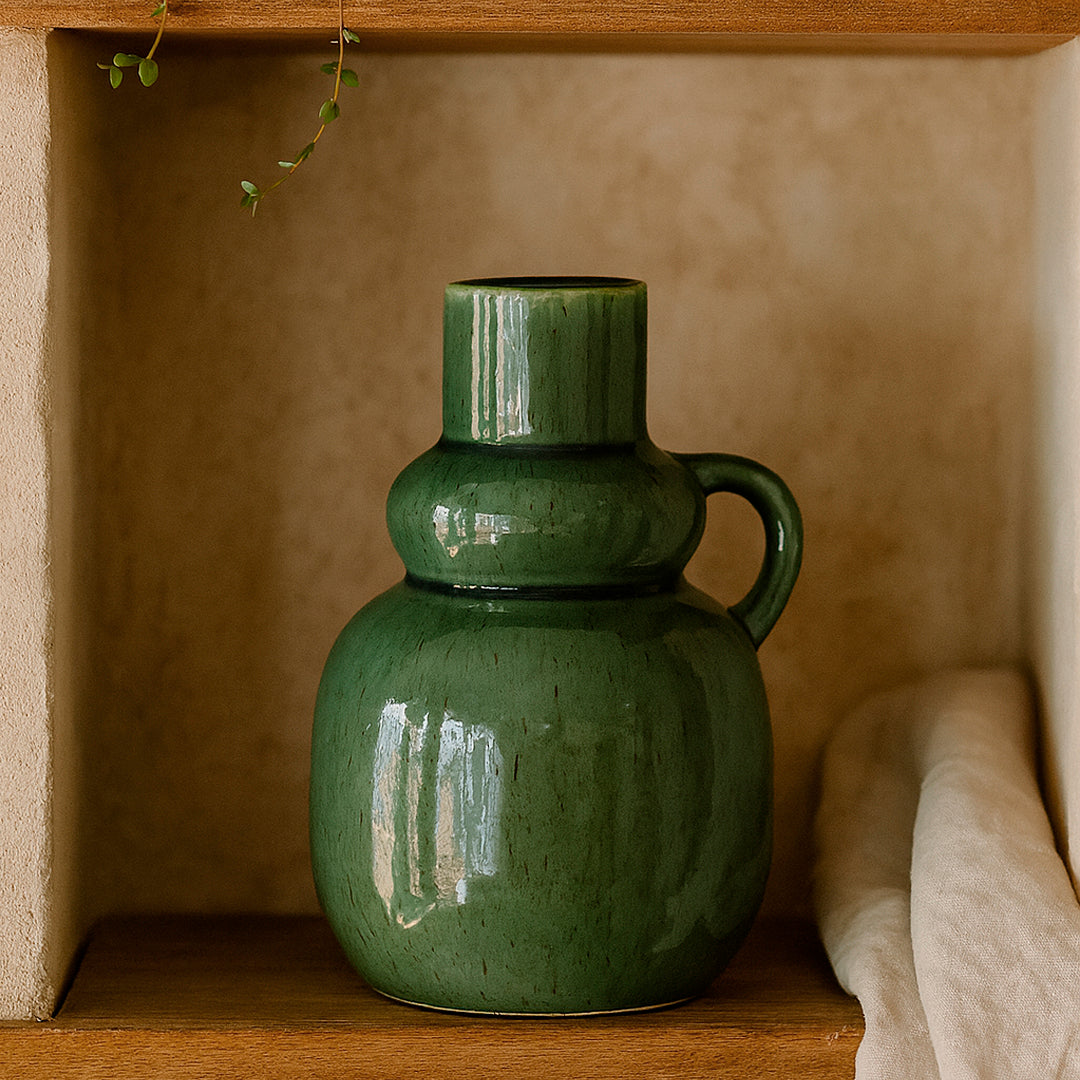Jarra Évora de cerámica en color verde