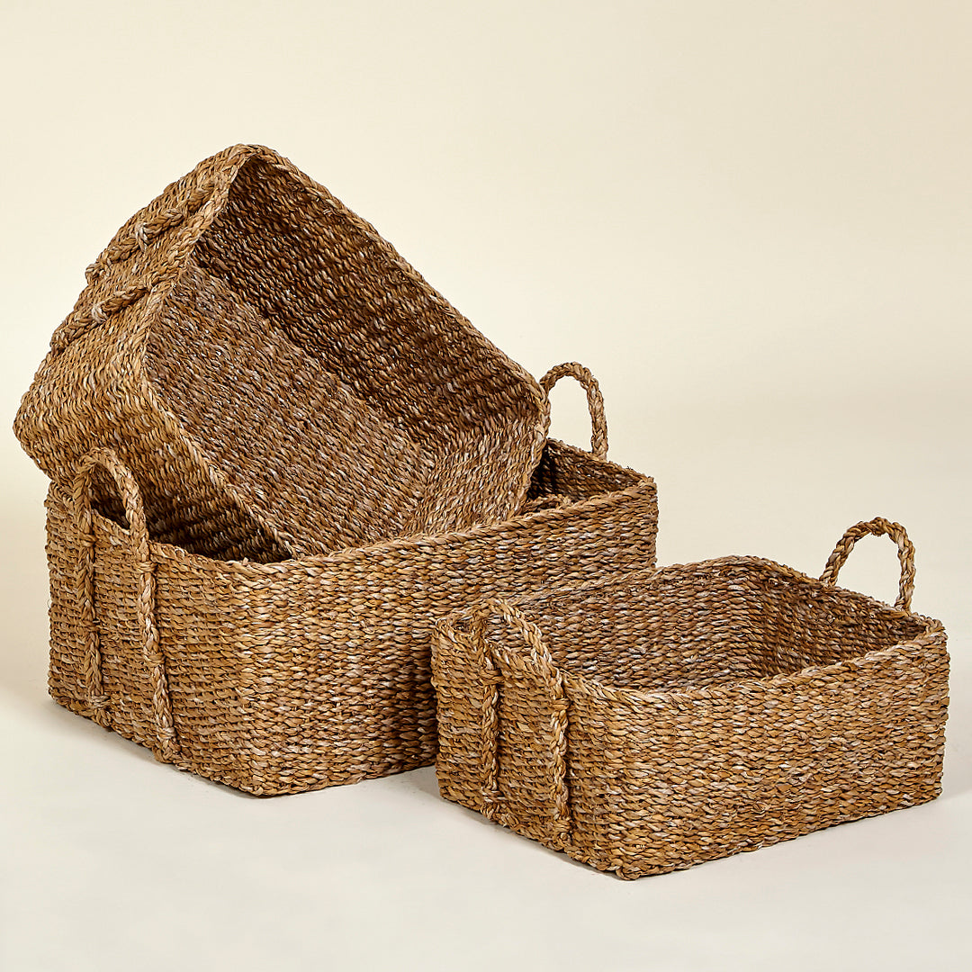 Juego de 3 cestas rectangulares Corso