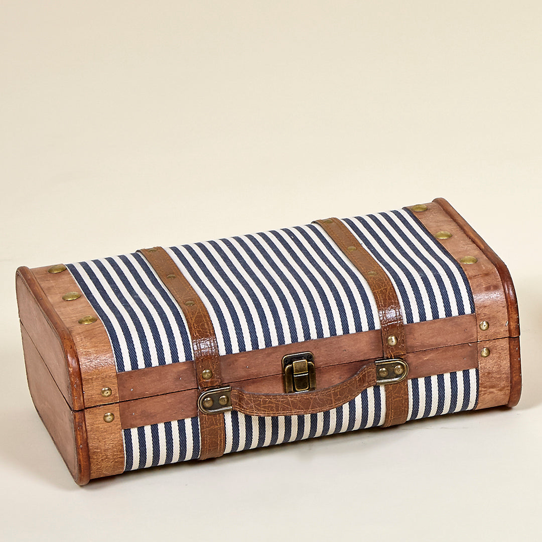 Maleta rayas blue marine antique vintage