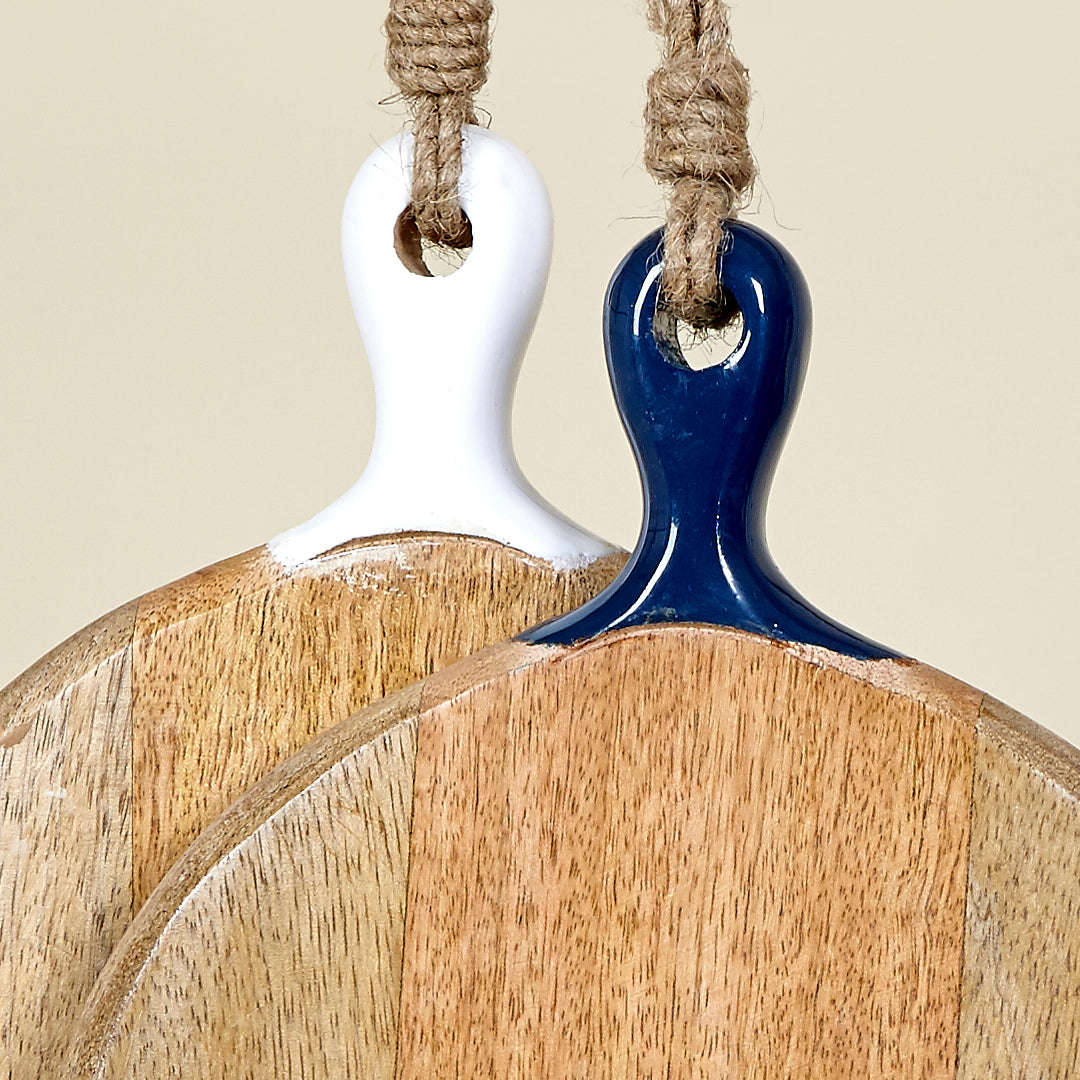 Tabla de cortar Portofina redonda pequeña madera de mango