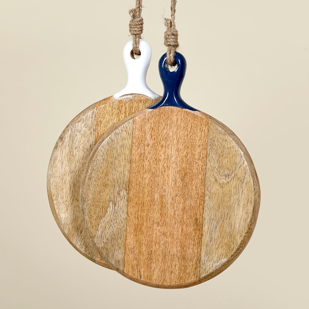 Tabla de cortar Portofina redonda pequeña madera de mango