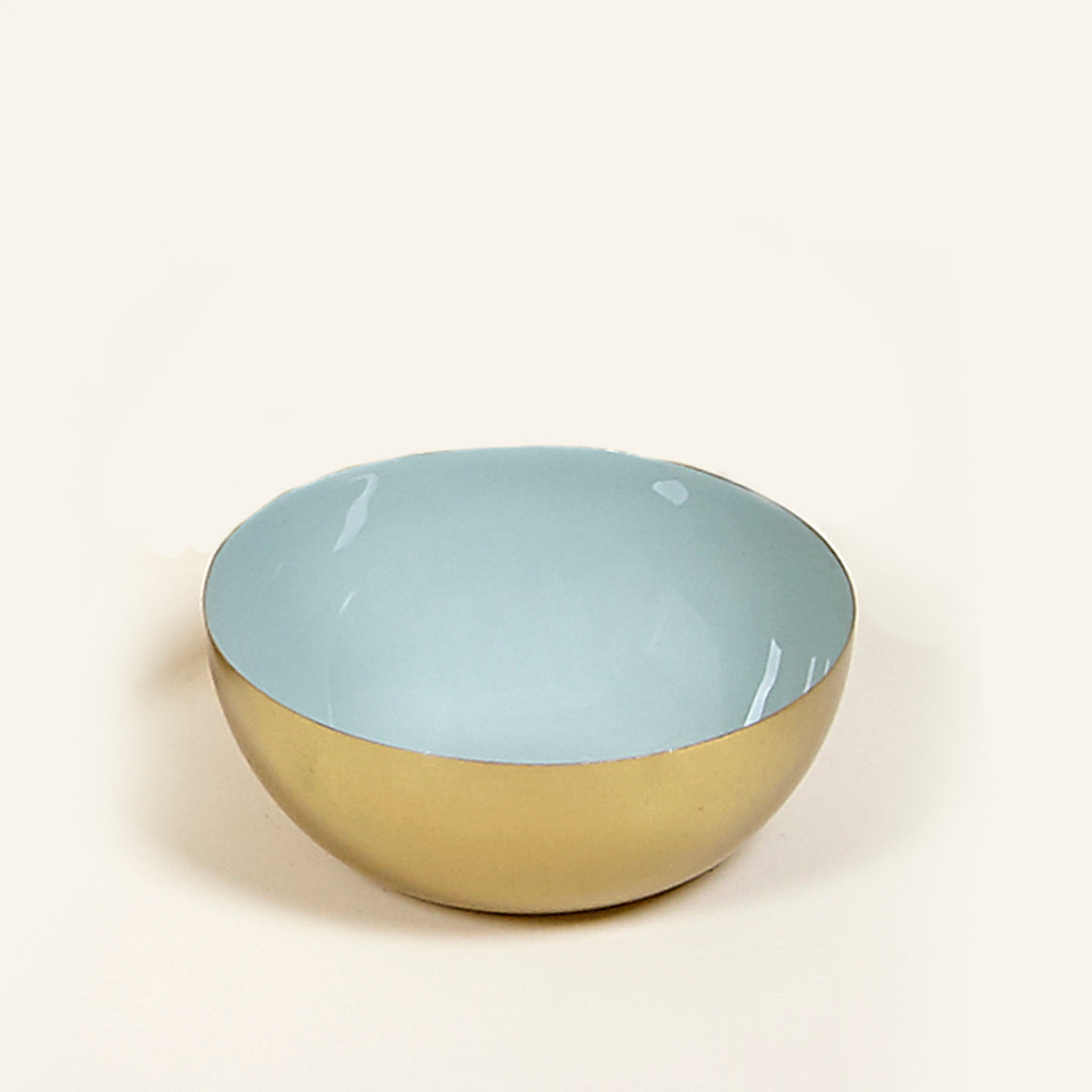 Bol Ocean de metal con base dorada