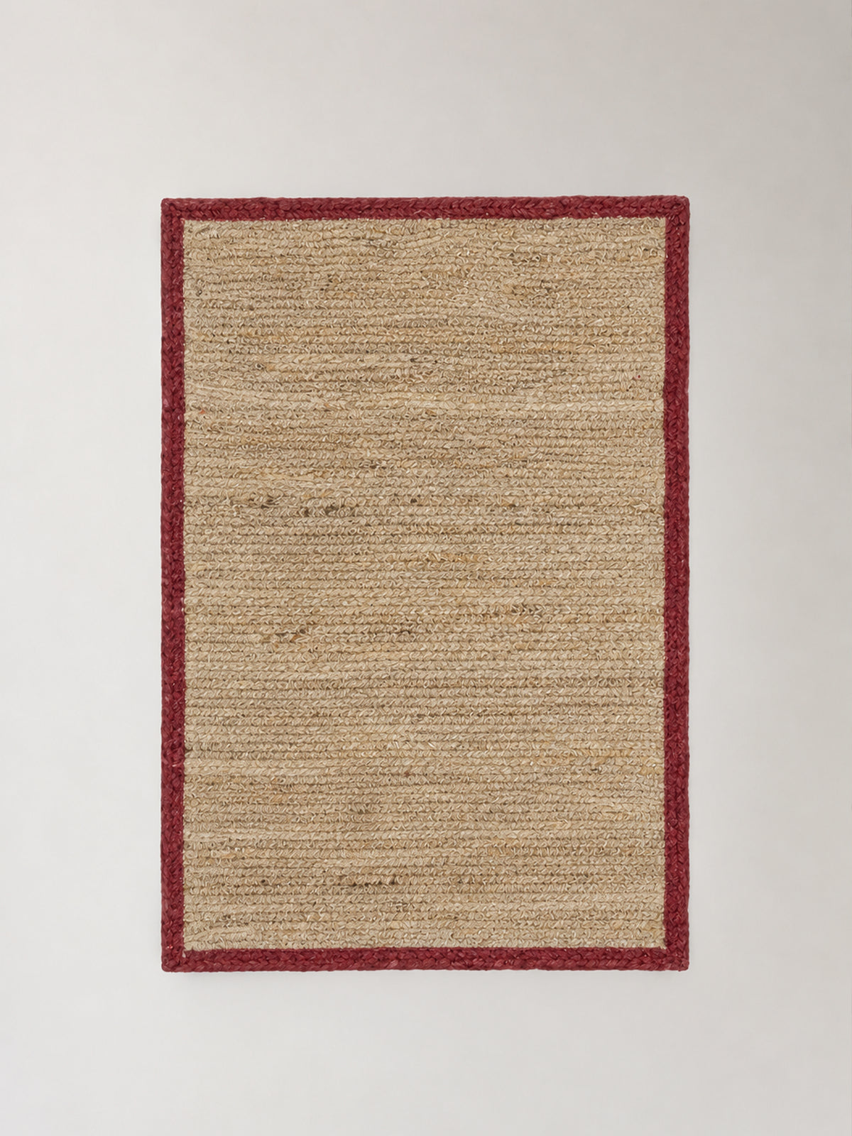 Alfombra de Yute Natural con Borde Burgundy 60x90 cm