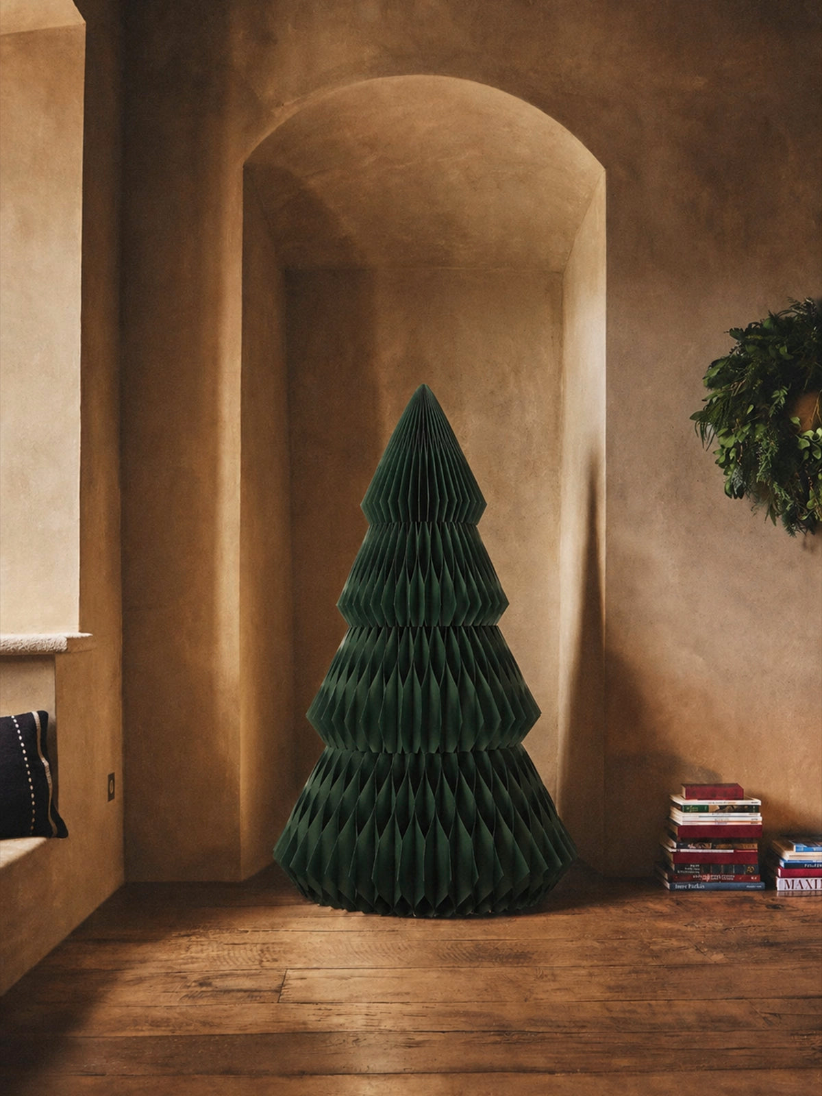 Árbol de Navidad de Papel FSC Verde Oscuro – 212 cm