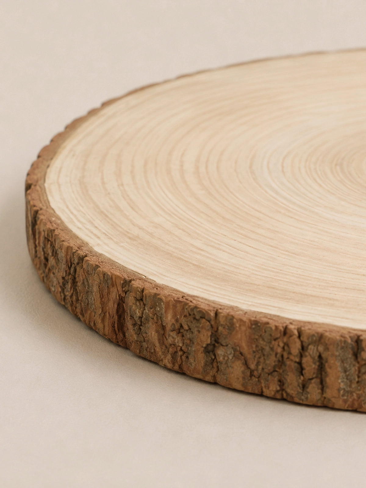 Bajoplato de Madera Natural en Forma de Tronco – Ø30 cm