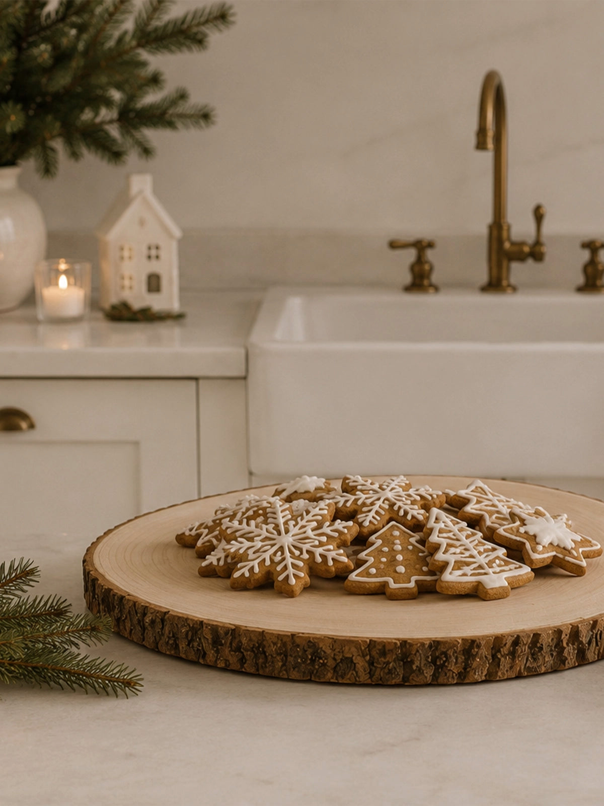 Bajoplato de Madera Natural en Forma de Tronco – Ø30 cm
