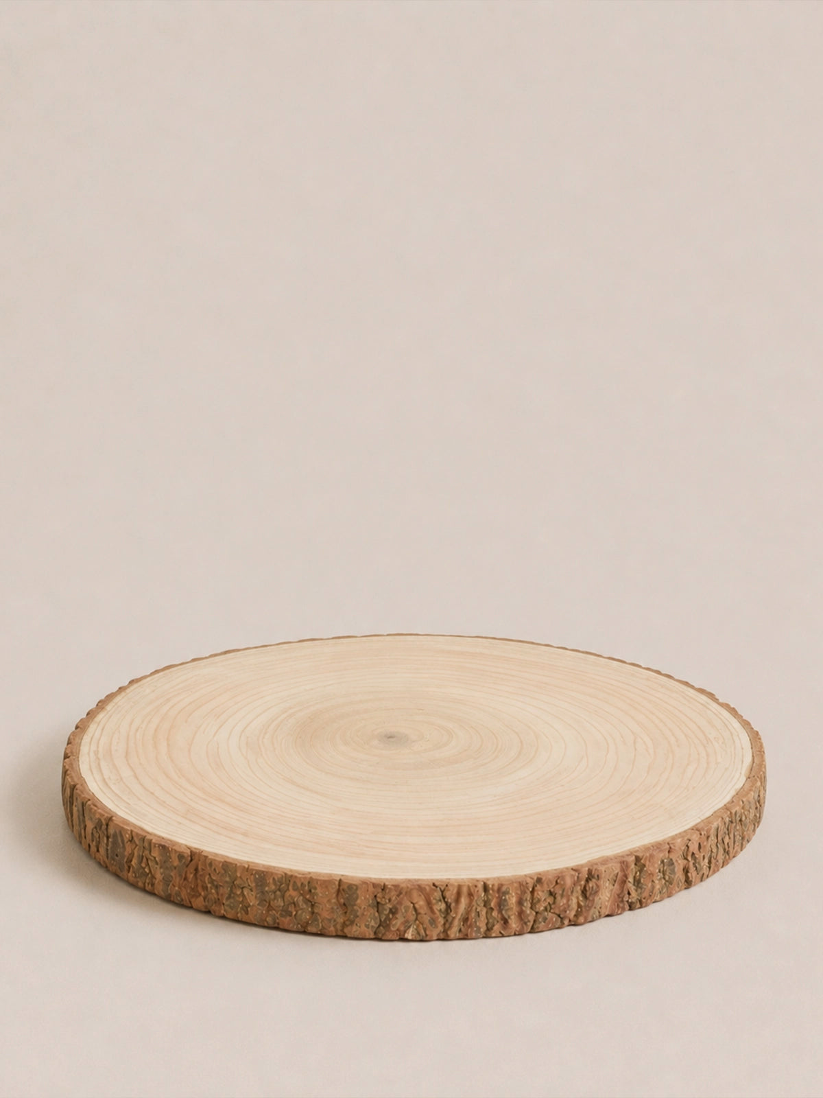 Bajoplato de Madera Natural en Forma de Tronco – Ø30 cm