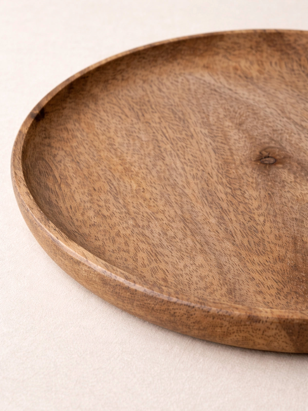 Bandeja Naima de Madera de Mango Natural | Bandeja Decorativa Artesanal