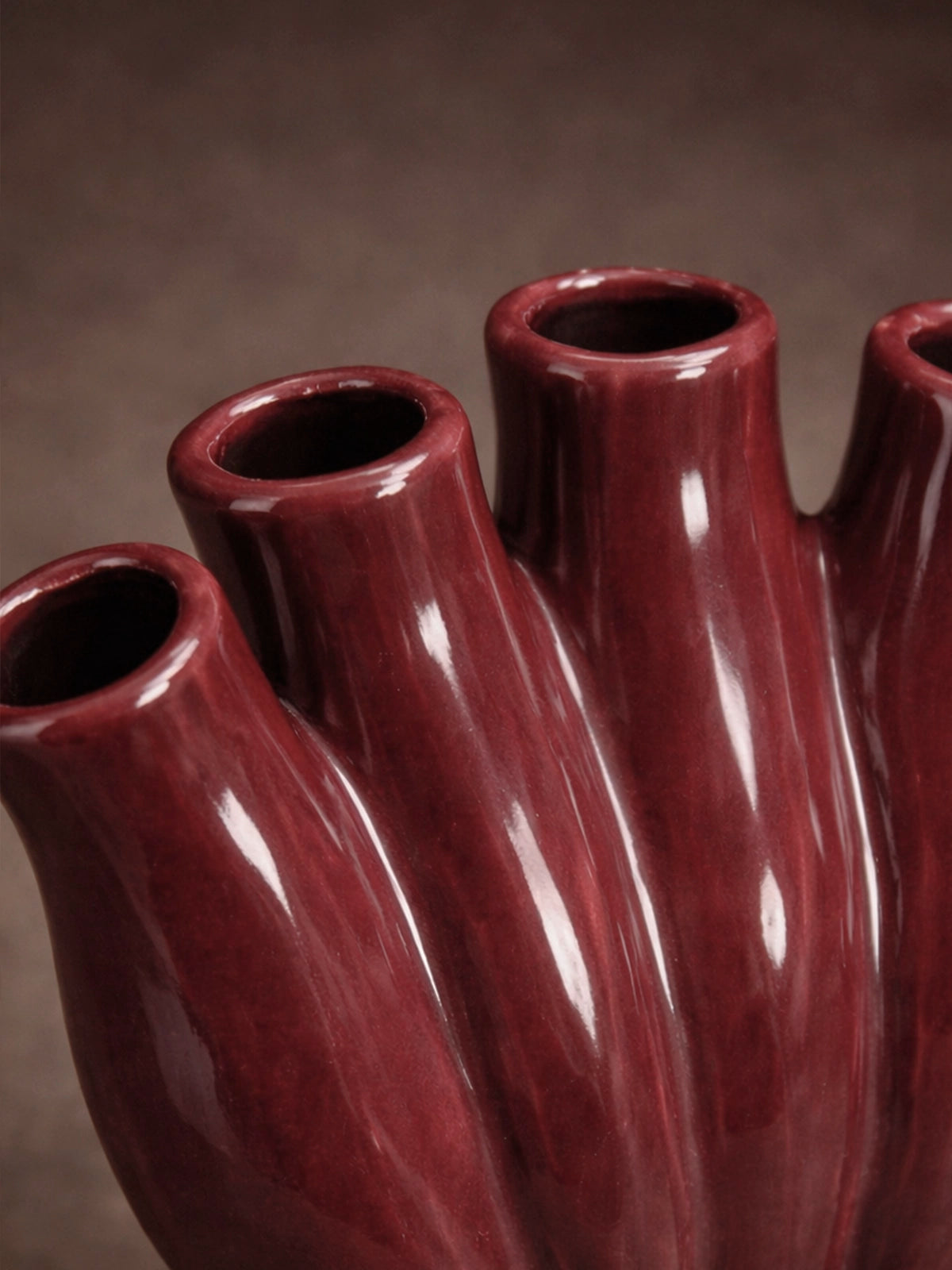 Jarrón Candelabro Ruby rojo cerámica decorativo multifunción