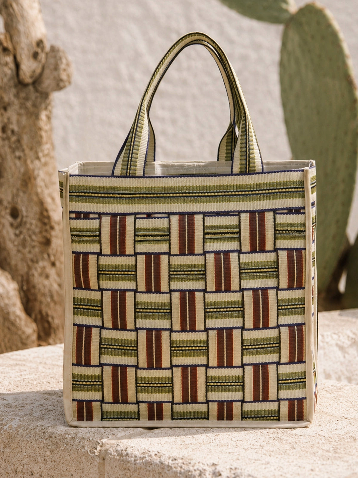 Bolsa tote bag de playa Caleta de plástico reciclado 35 x 24 x 41cm