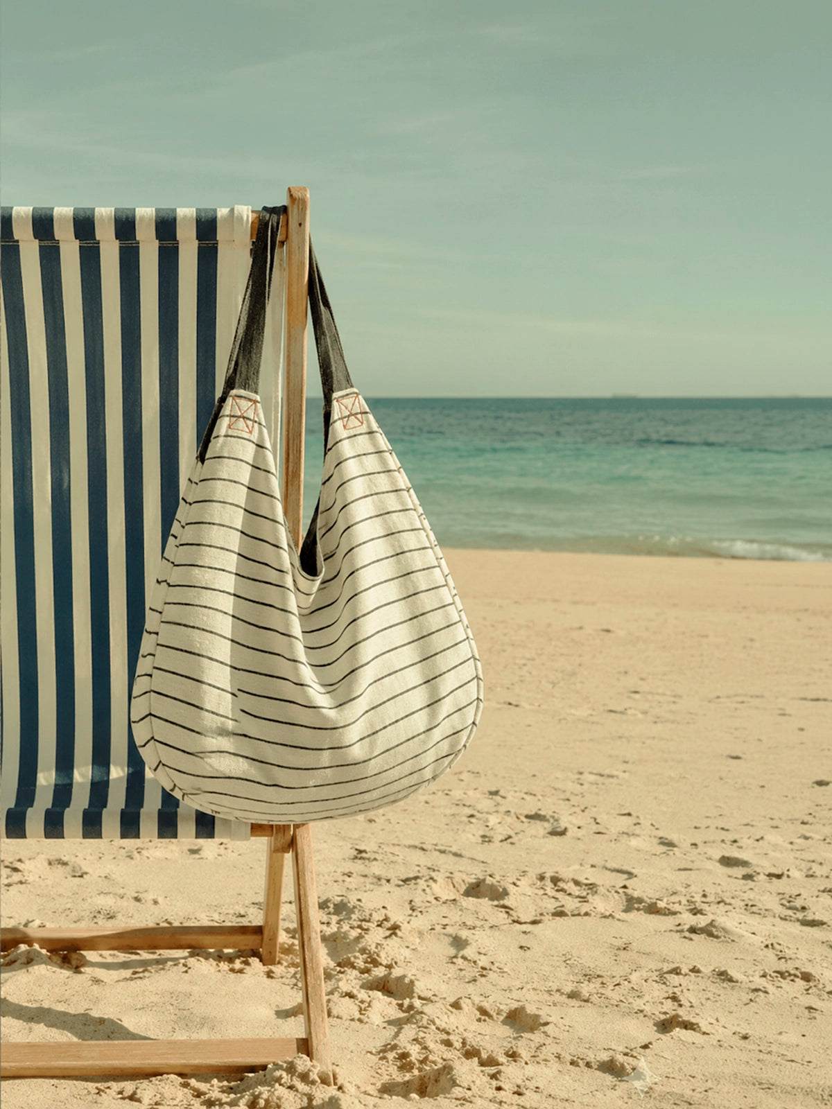 Bolso Creta XXL de algodón reciclado 38x53 cm — bolso grande de playa