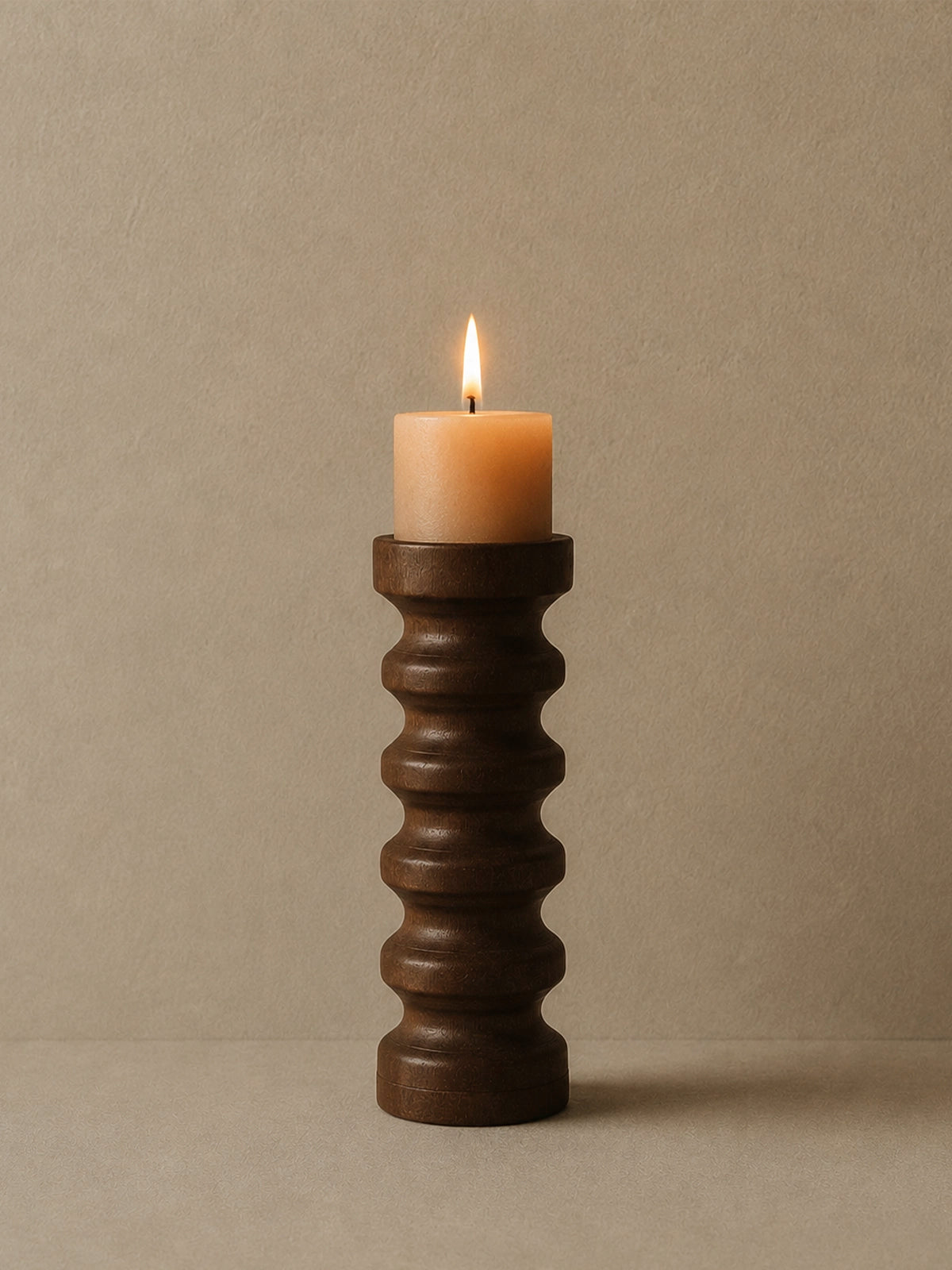Candelabro de madera Cacao 30 cm