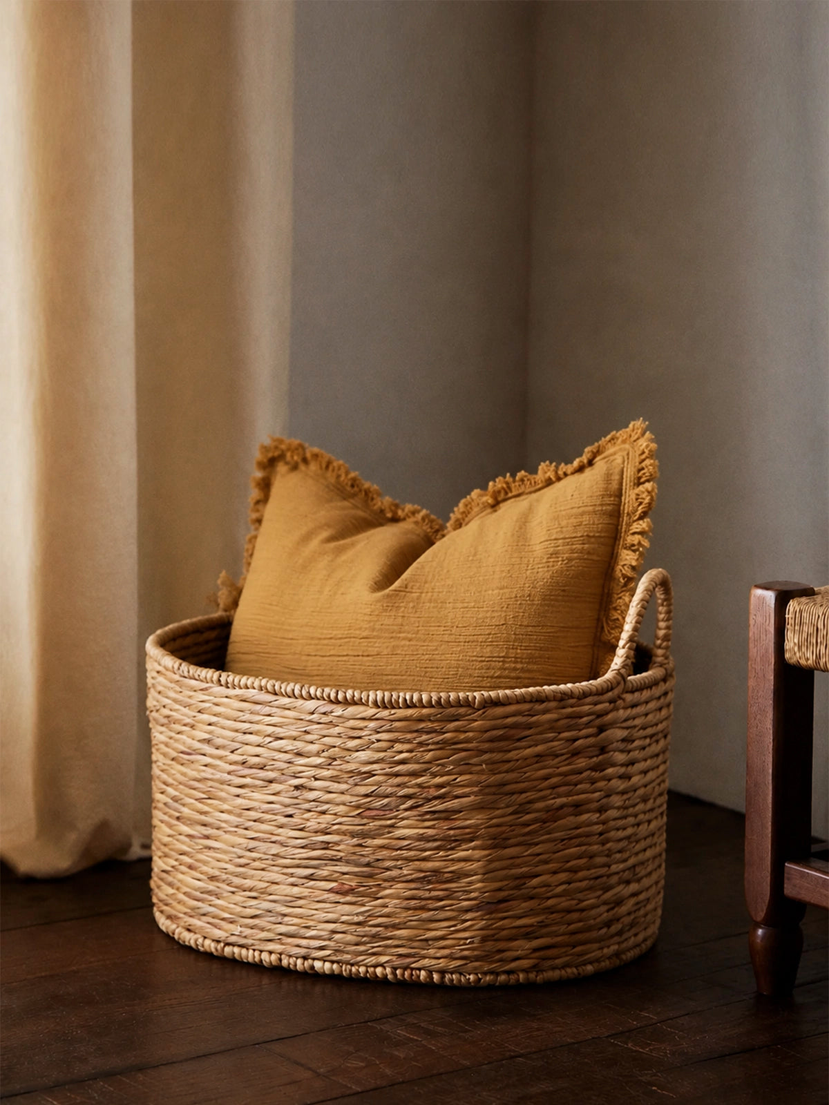 Cesta de Fibra Natural con Asas | Disponible en 3 Tamaños