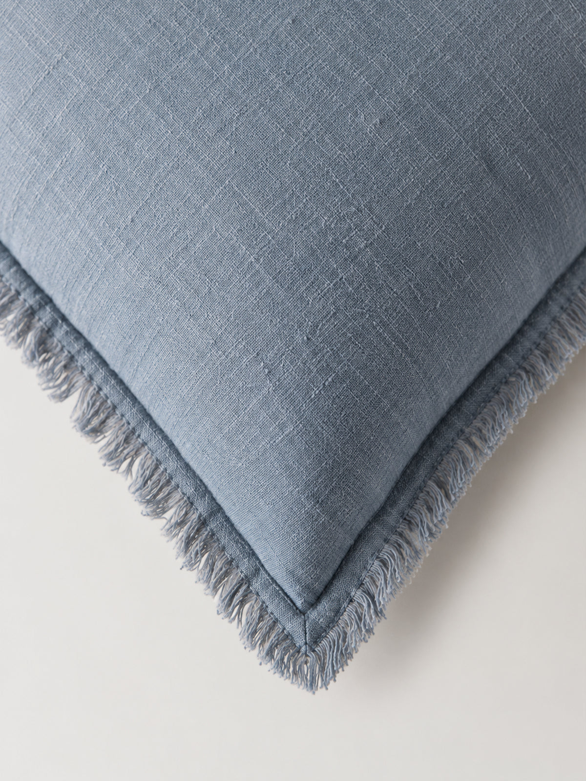 Funda de cojín de Lino con Flecos 40x60 cm – Azul, Malva o Beige
