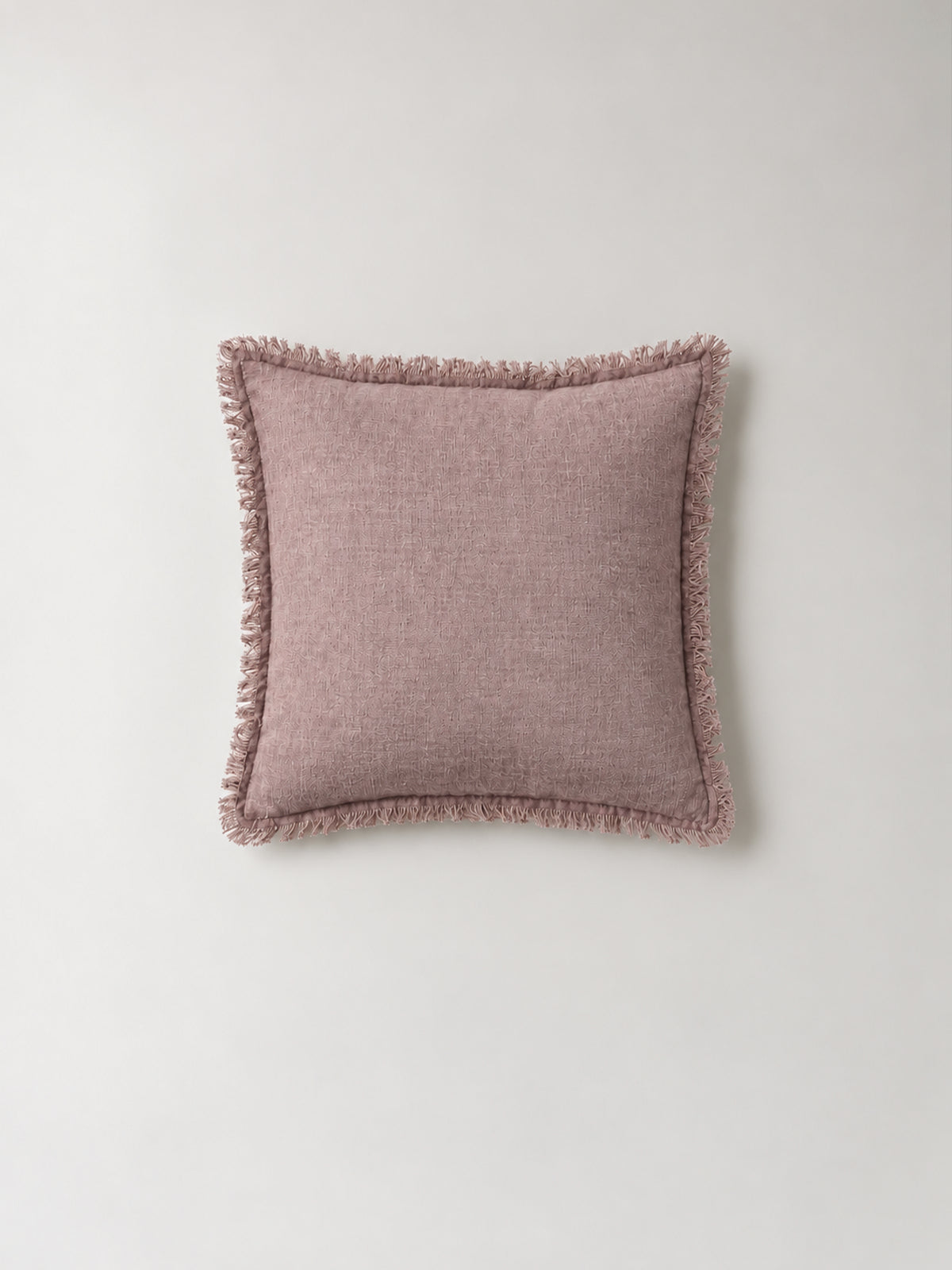 Funda de cojín de Lino con Flecos 45x45 cm – Azul, Malva o Beige