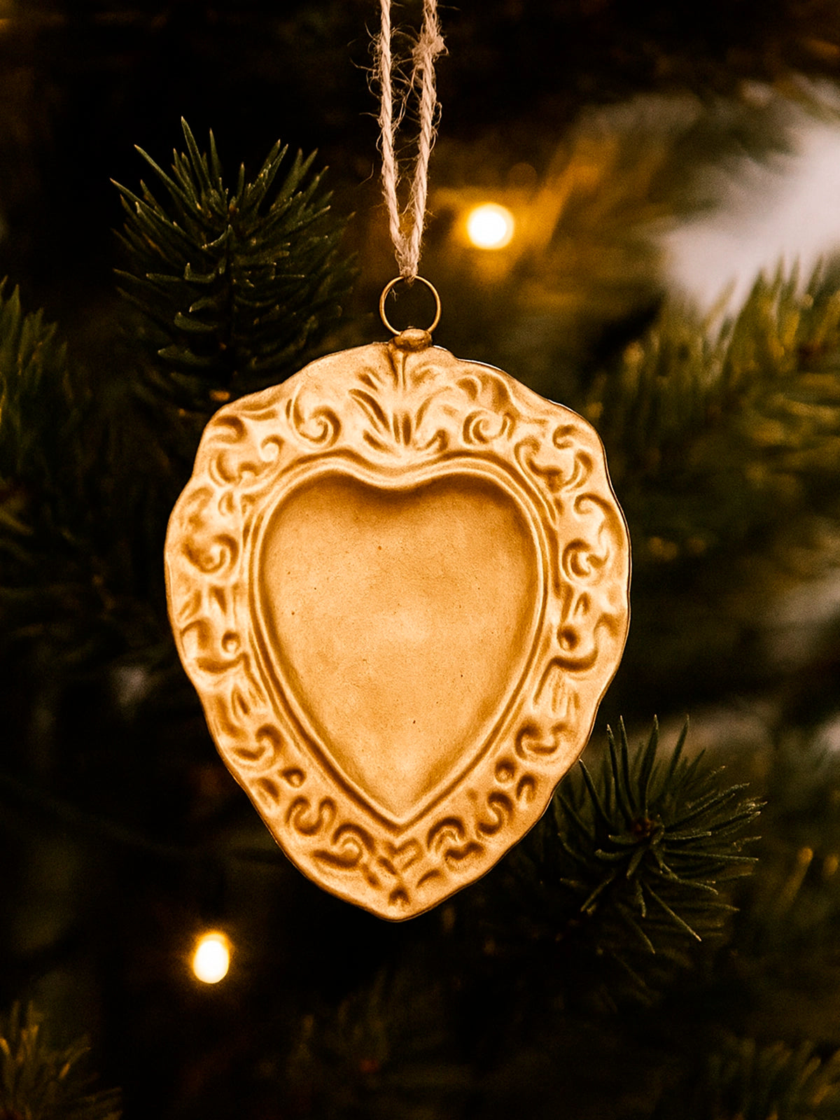 Colgante corazón Exvoto dorado estilo vintage