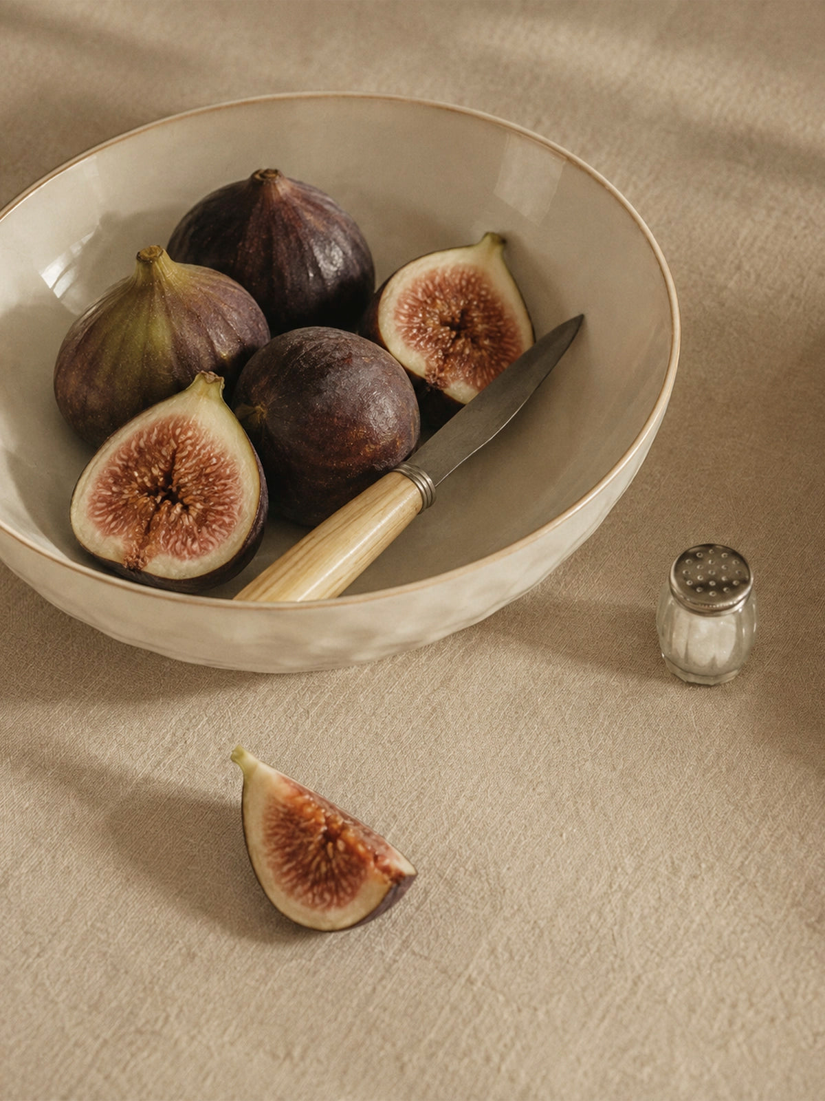 Ensaladera de gres Duna blanca Ø25 cm