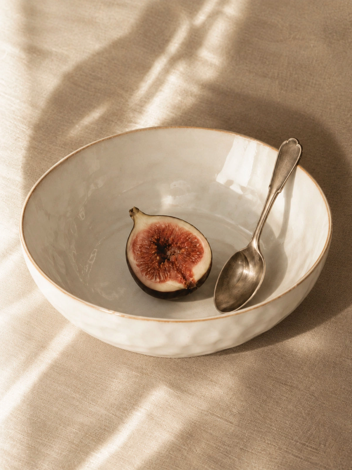 Ensaladera de gres Duna blanca Ø25 cm