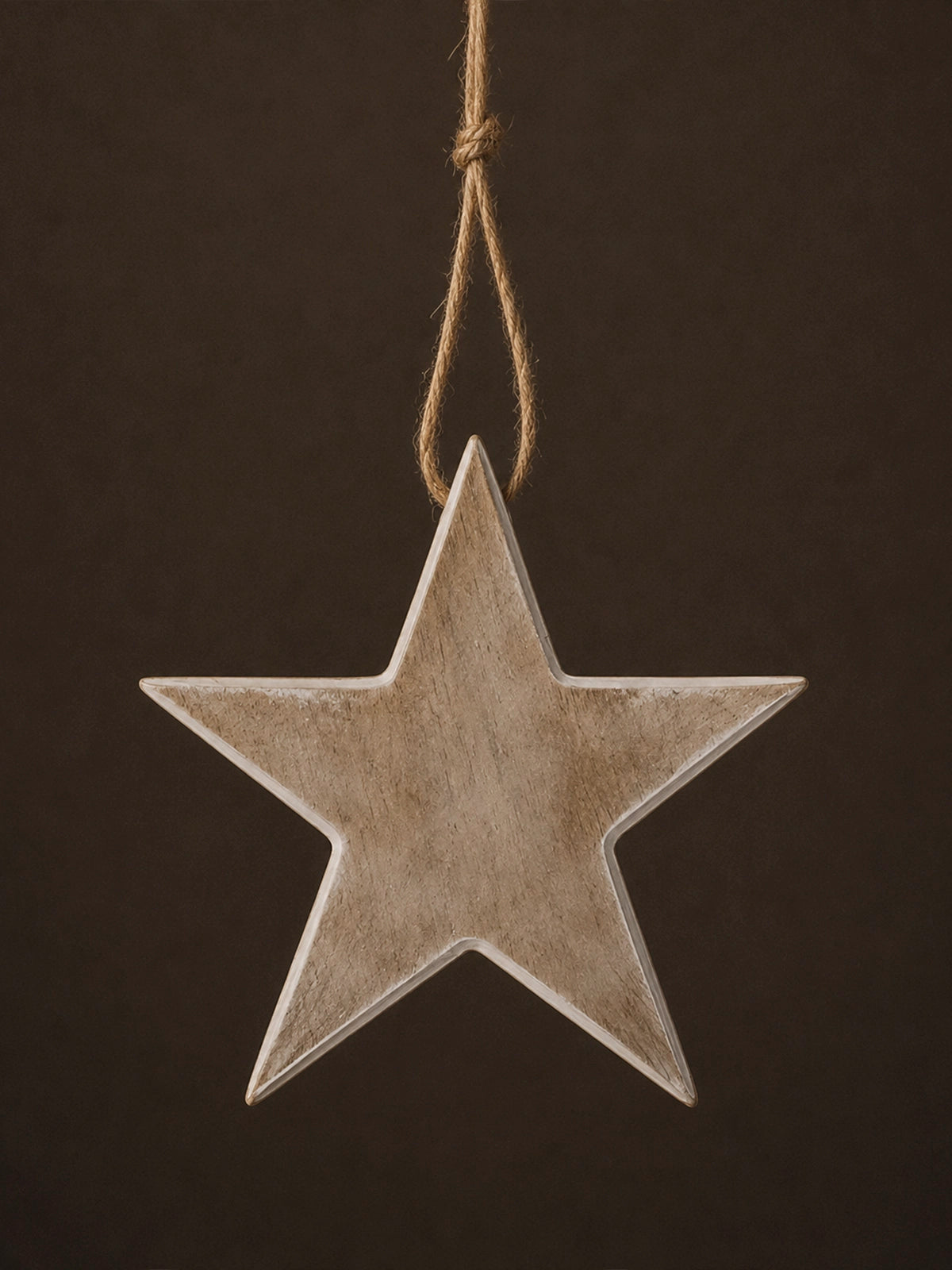 Estrella Navideña Colgante de Madera de Mango – 14 × 14 cm