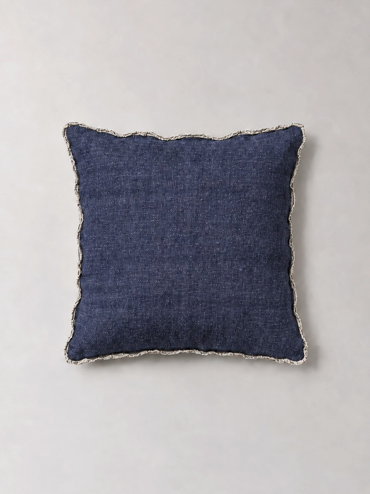 Funda de cojín de algodón Índigo azul 45 × 45 cm