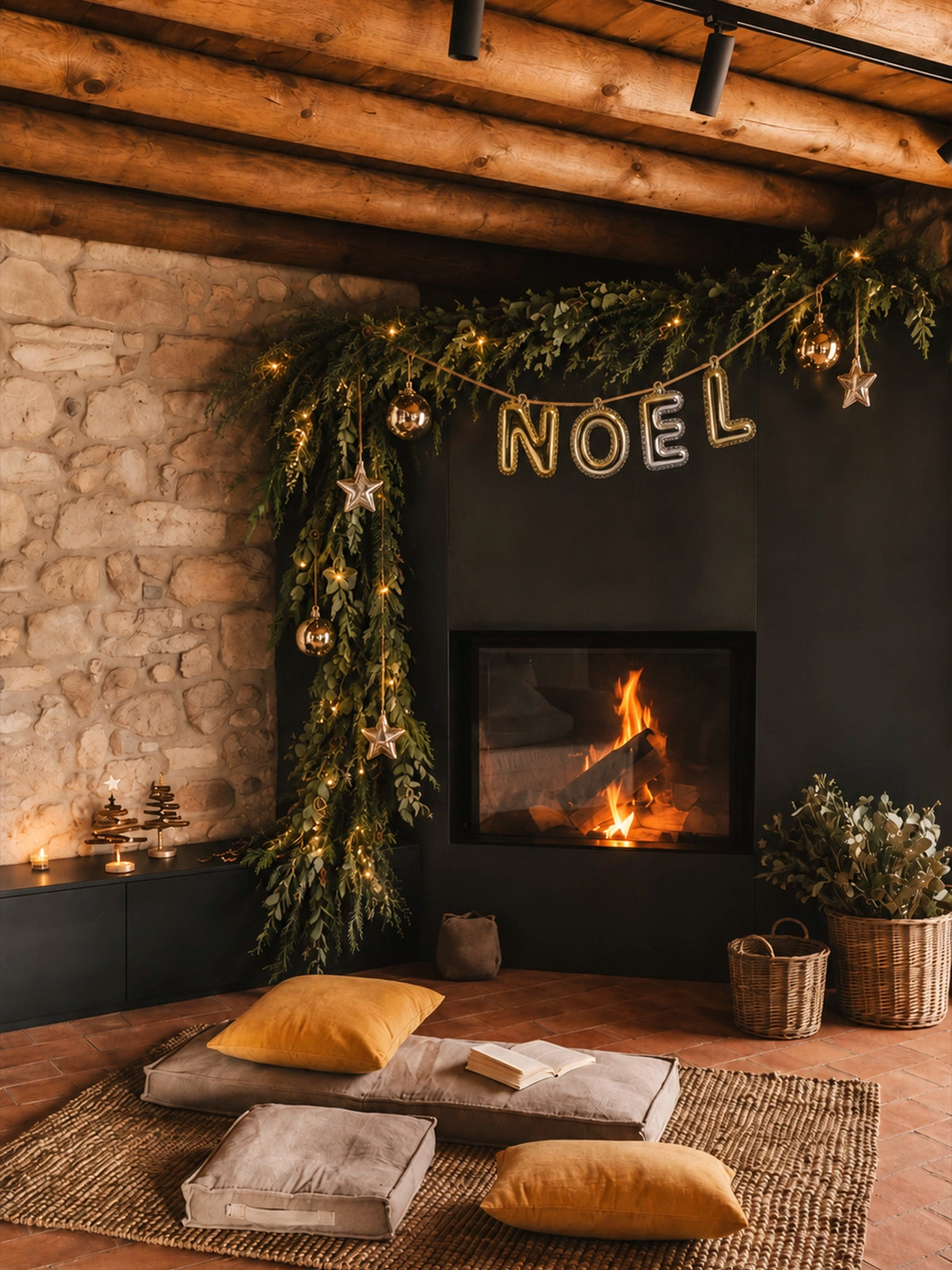 Guirnalda Navideña NOEL – Dorado y Plateado