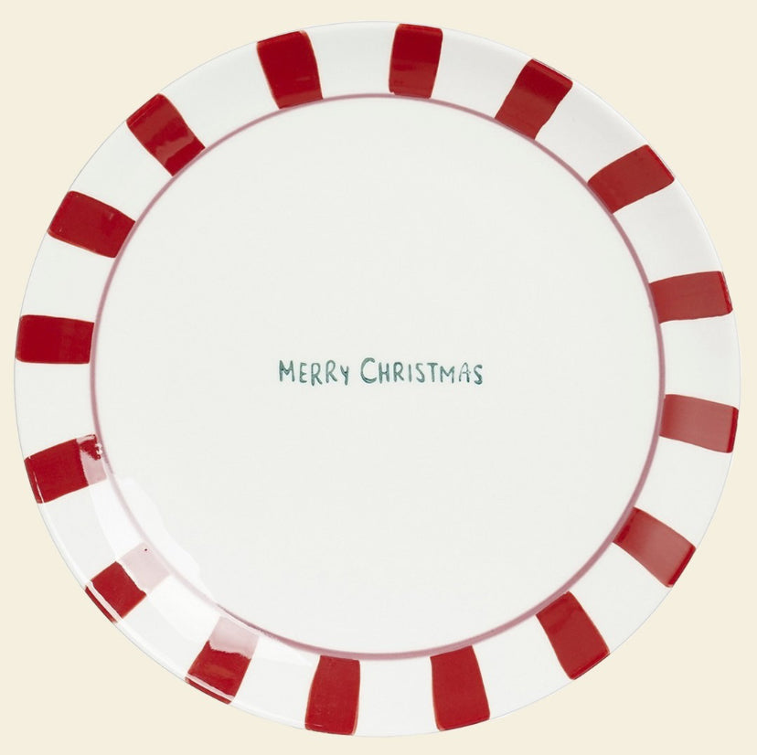 Juego de 4 platos navideños de cerámica