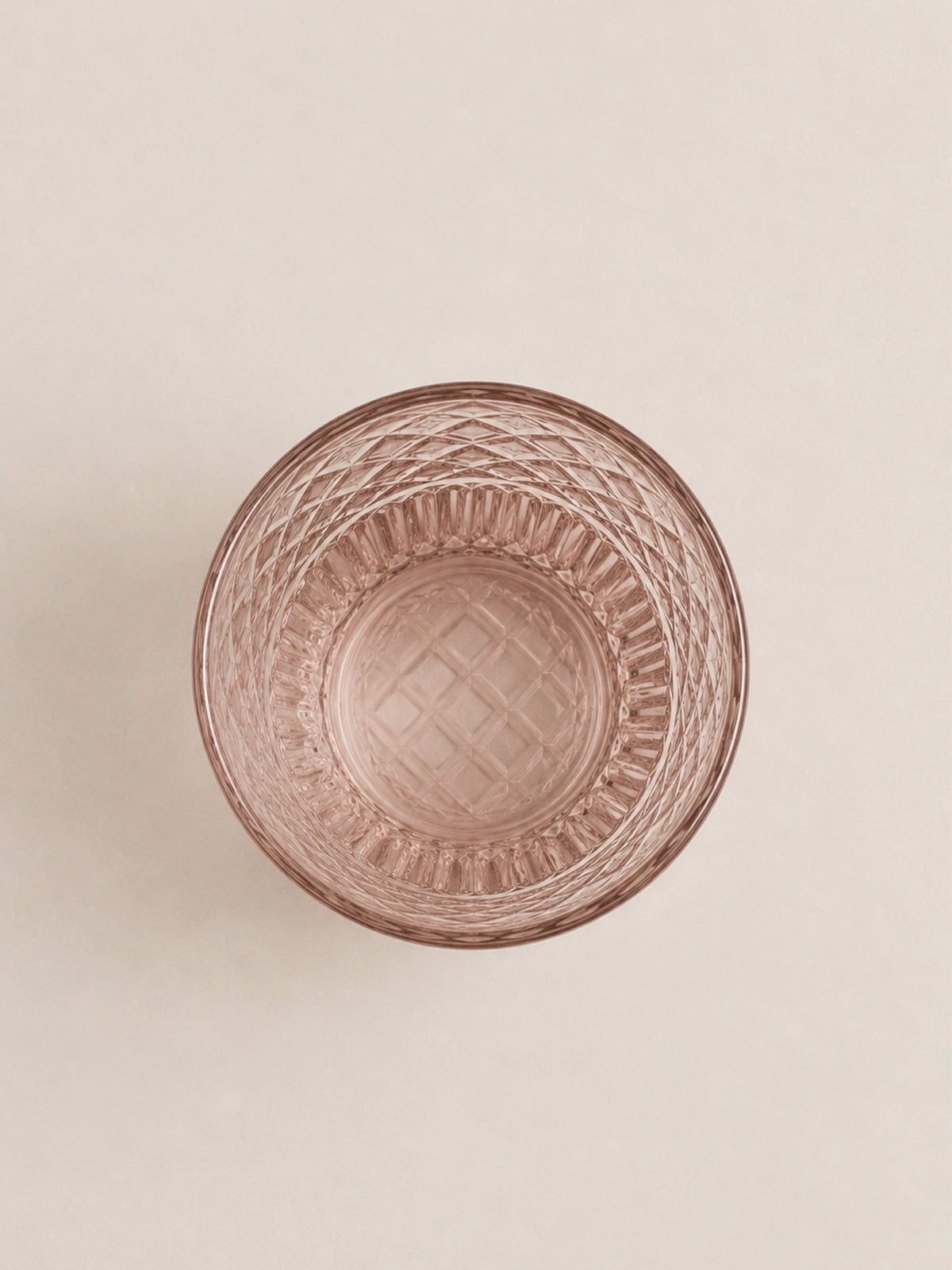 Juego de 6 Vasos Vintage de Cristal Malva con Relieve 8x13cm
