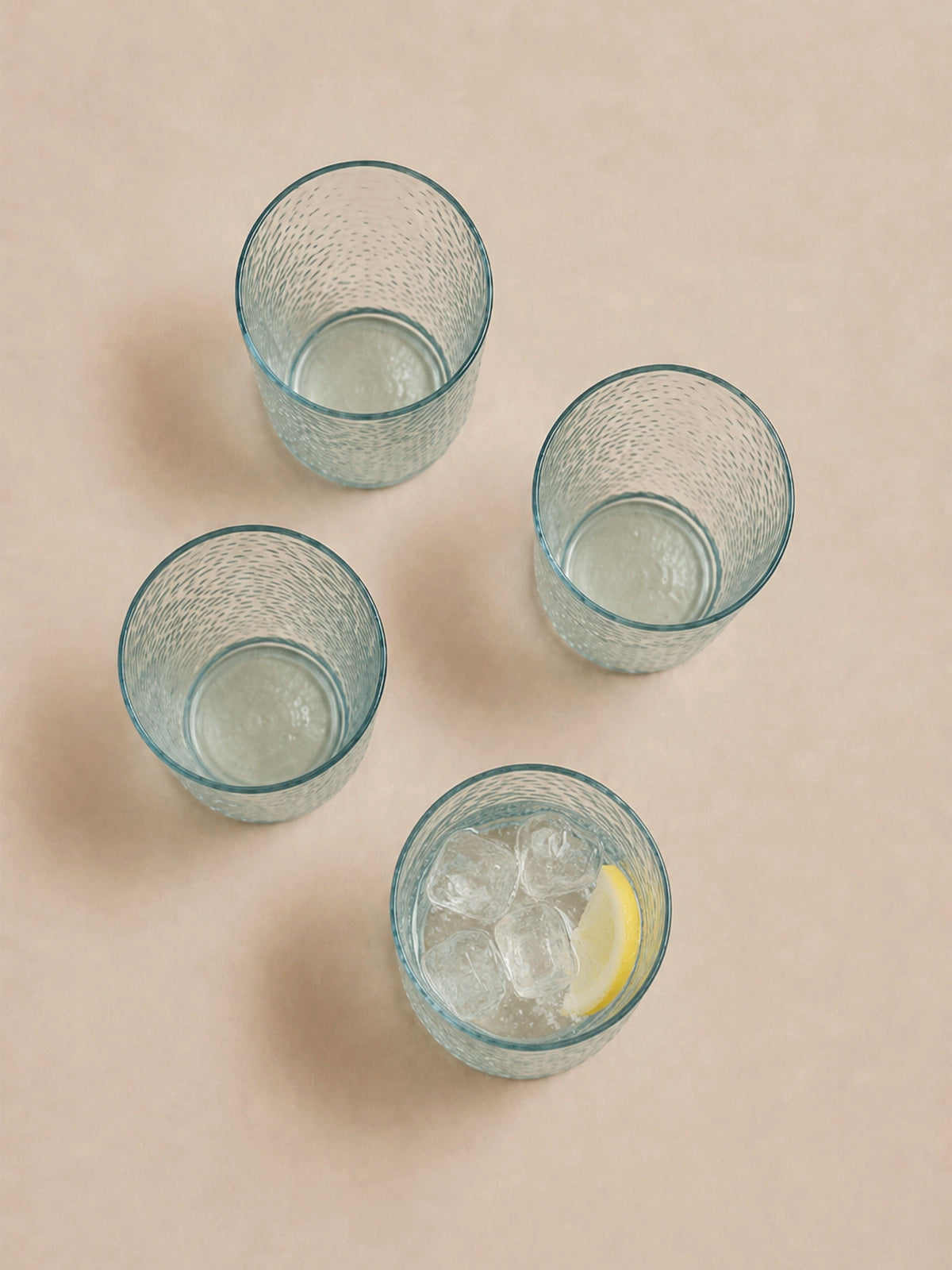 Juego de Vasos Eco Transparente de Diseño Texturizado
