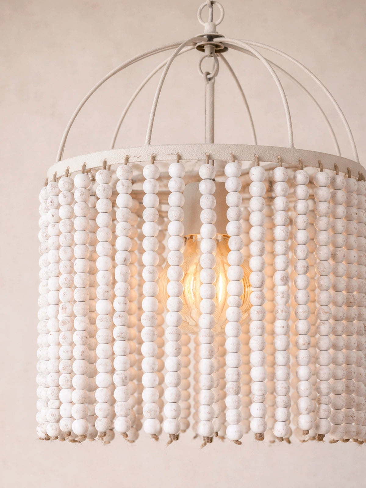 Lámpara de techo Liria blanca de madera y metal Ø38 cm