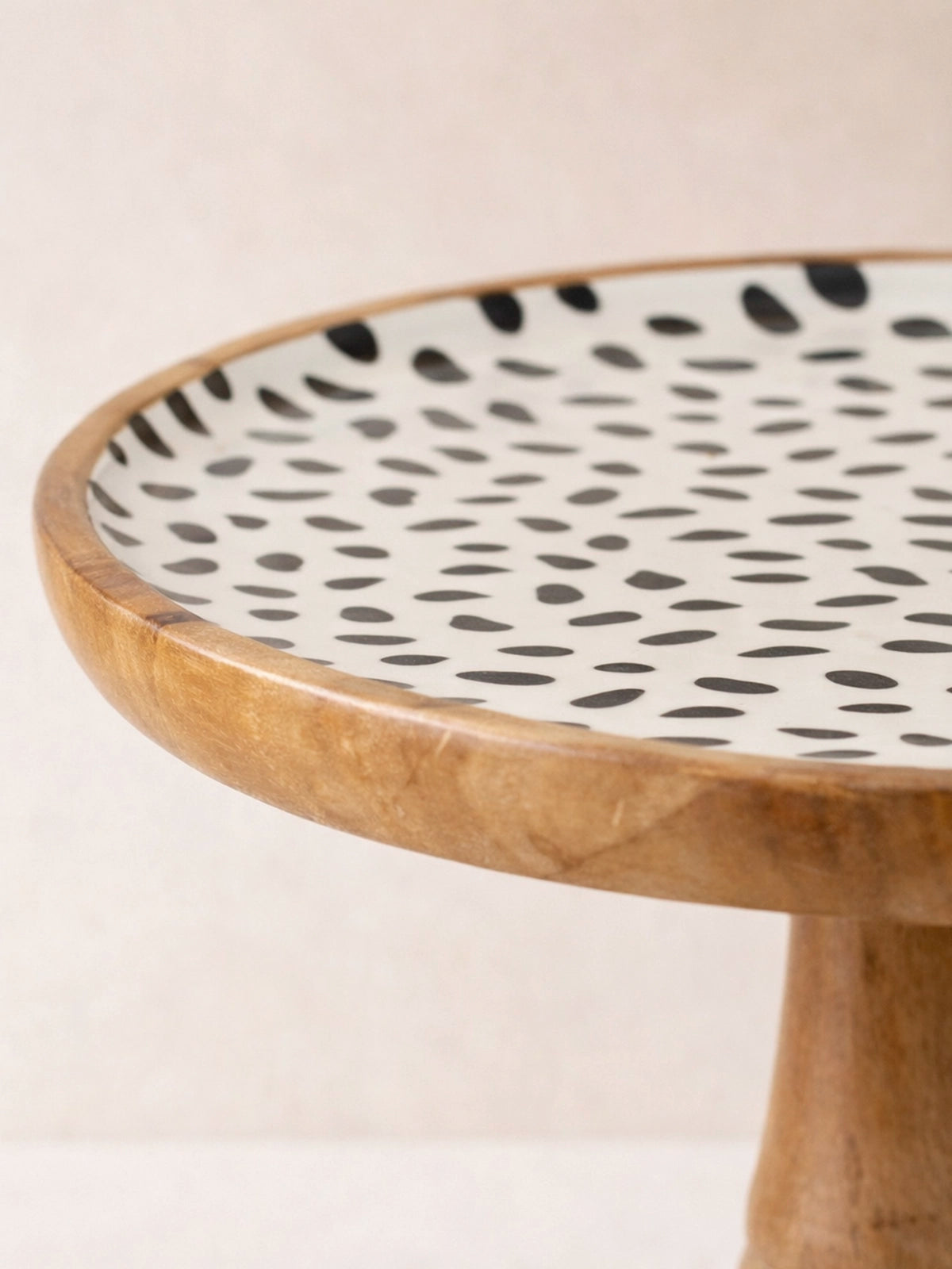 Pastelero Egeo de madera de mango estampado topos o peces