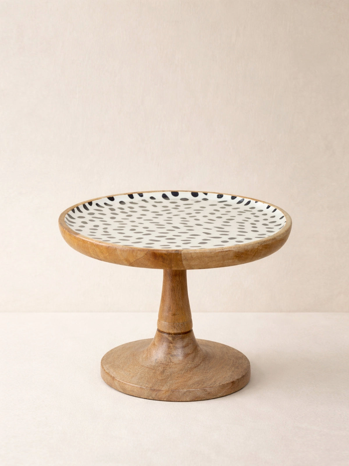 Pastelero Egeo de madera de mango estampado topos o peces