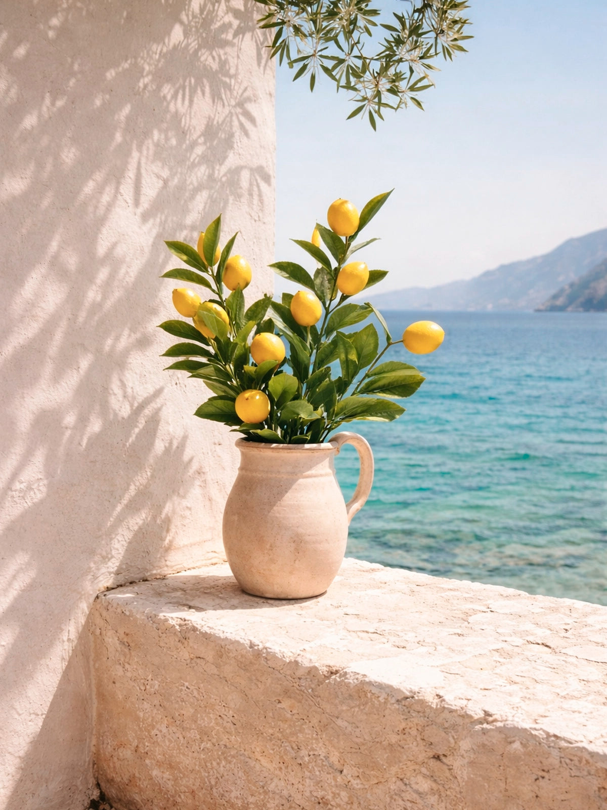 Rama Amalfi de limones artificiales — decoración mediterránea natural