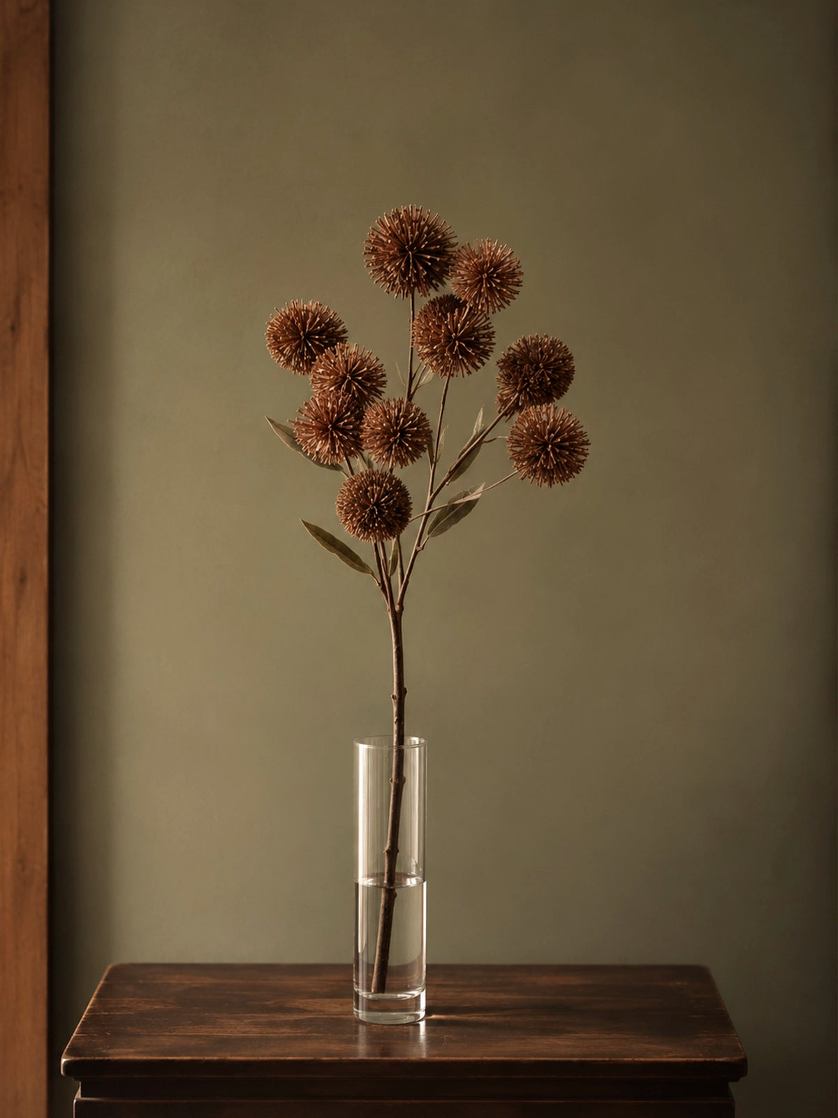 Rama Decorativa de Cardo Mariano Otoñal Marrón – 55 cm